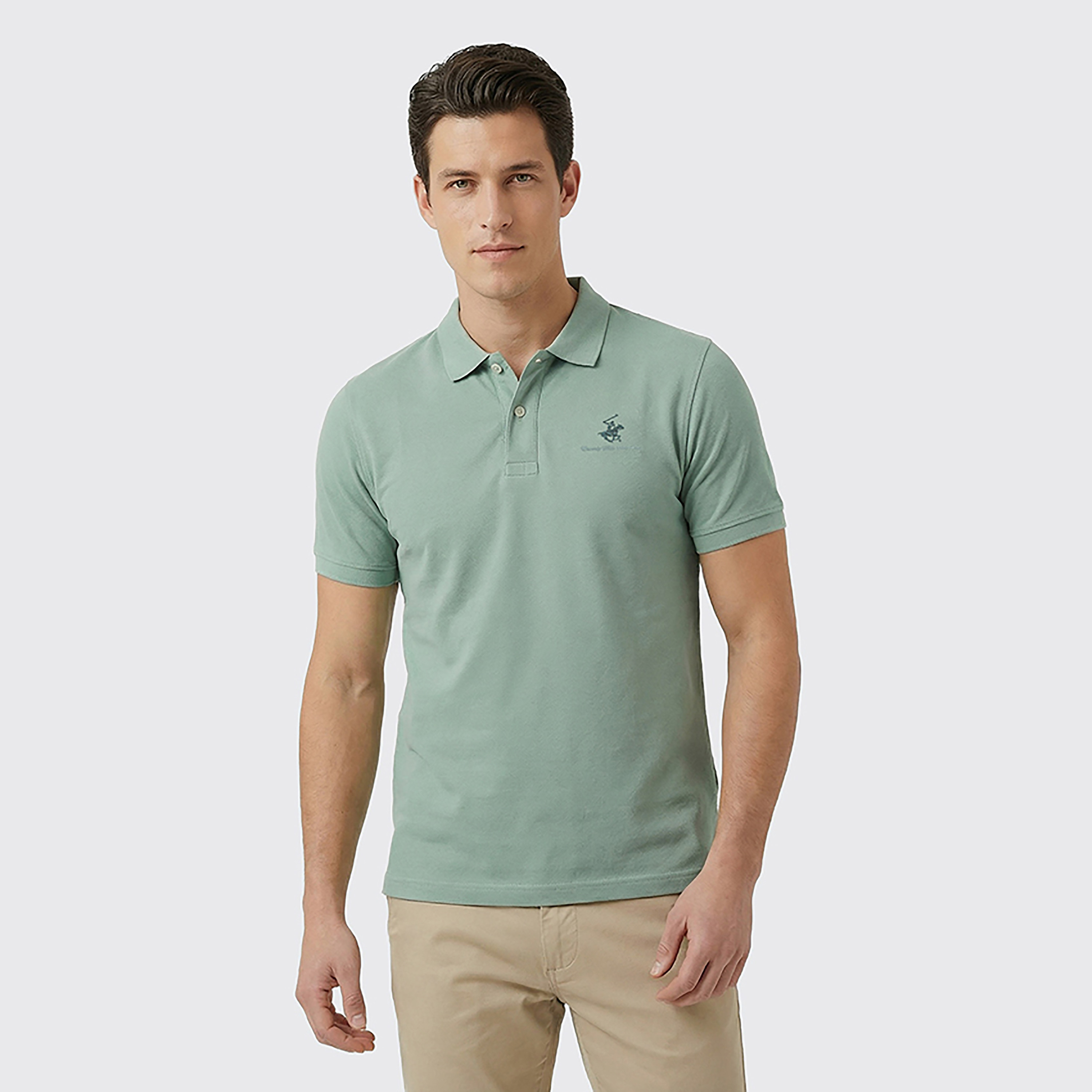 Beverly Hills Polo Club Plain Collared Short Sleeves Men's Polo T-Shirt-men-clothing-tshirtsandpolos-polos-image-1