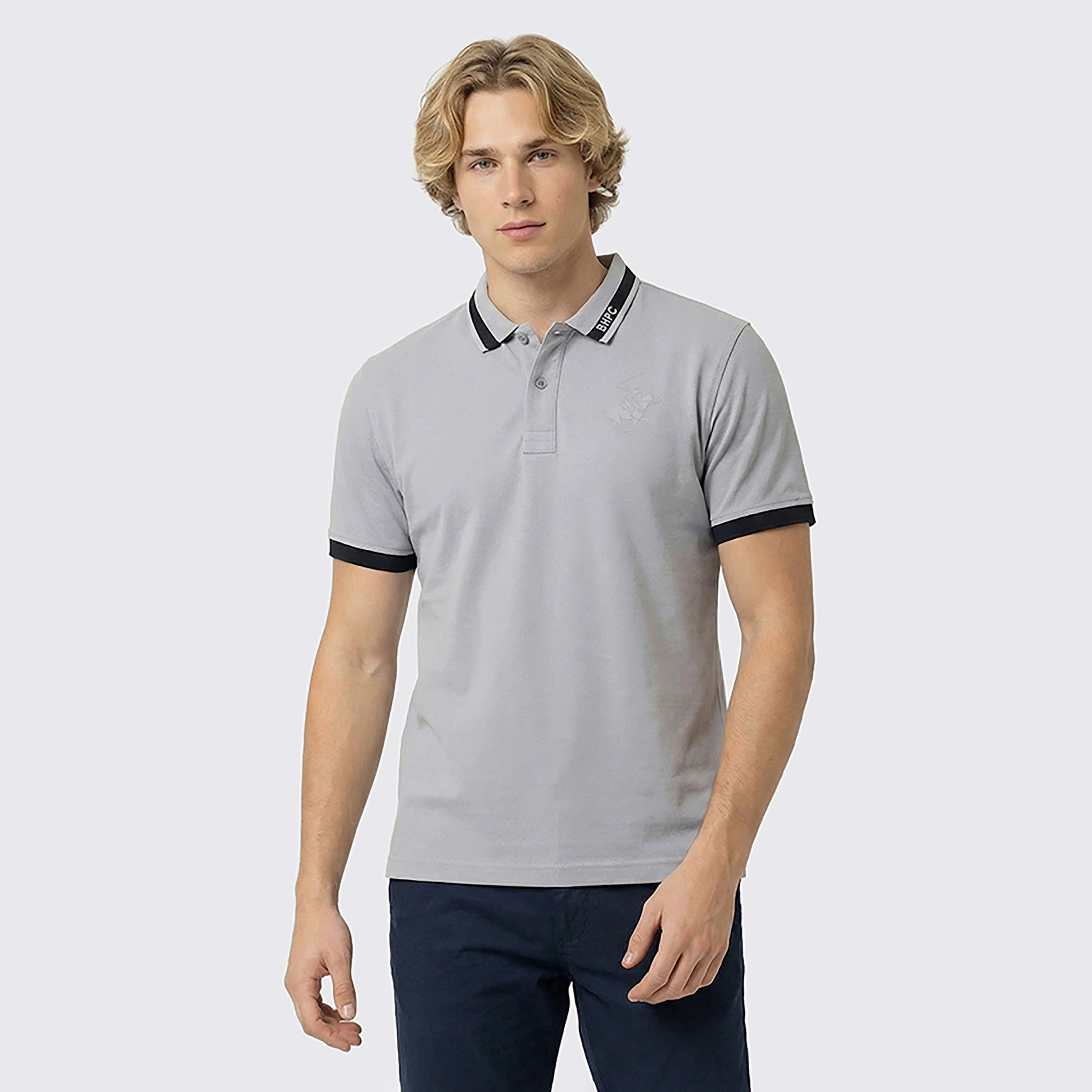 Beverly Hills Polo Club Plain Collared Short Sleeves Men's Polo T-Shirt-men-clothing-tshirtsandpolos-polos-image-1