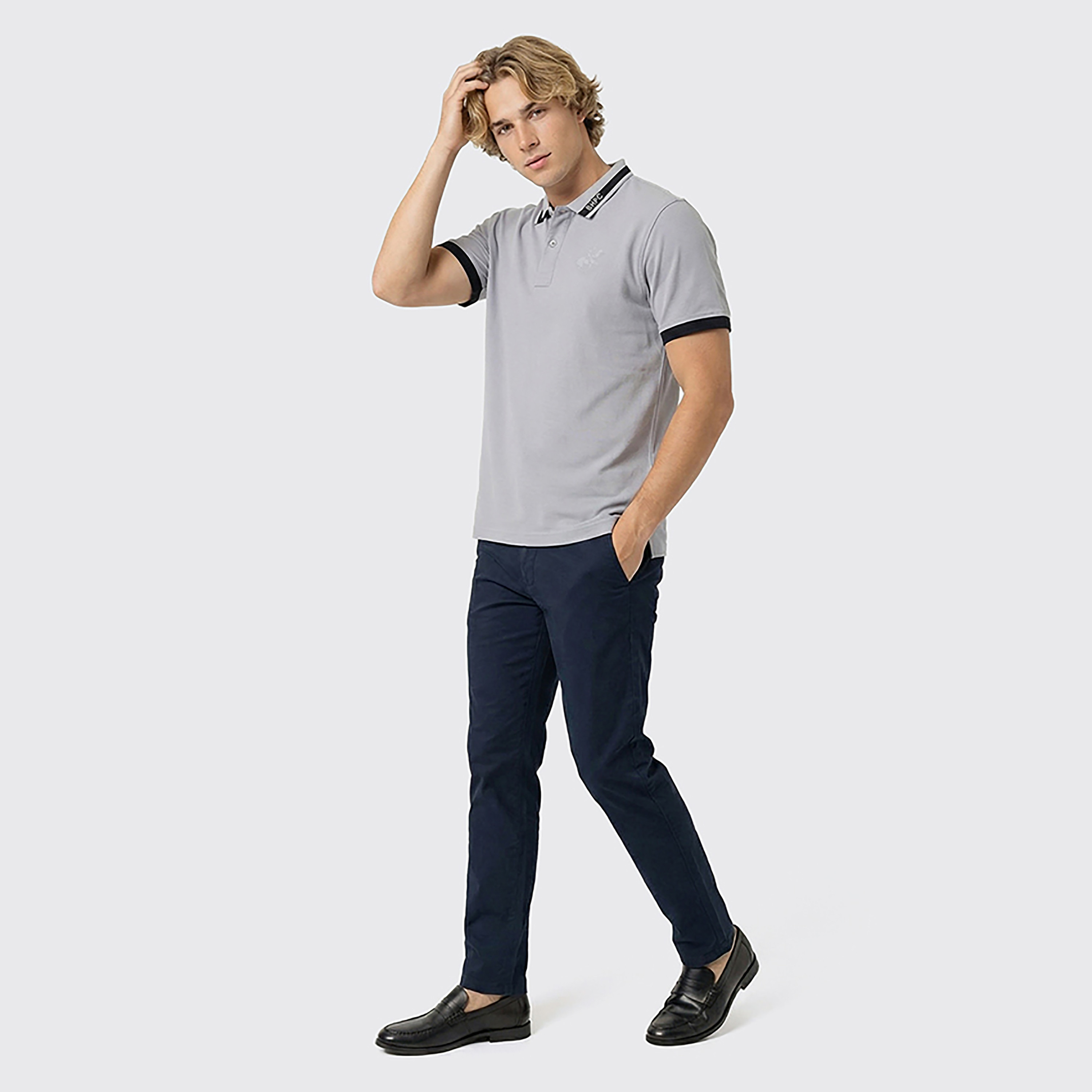 Beverly Hills Polo Club Plain Collared Short Sleeves Men's Polo T-Shirt-men-clothing-tshirtsandpolos-polos-image-3
