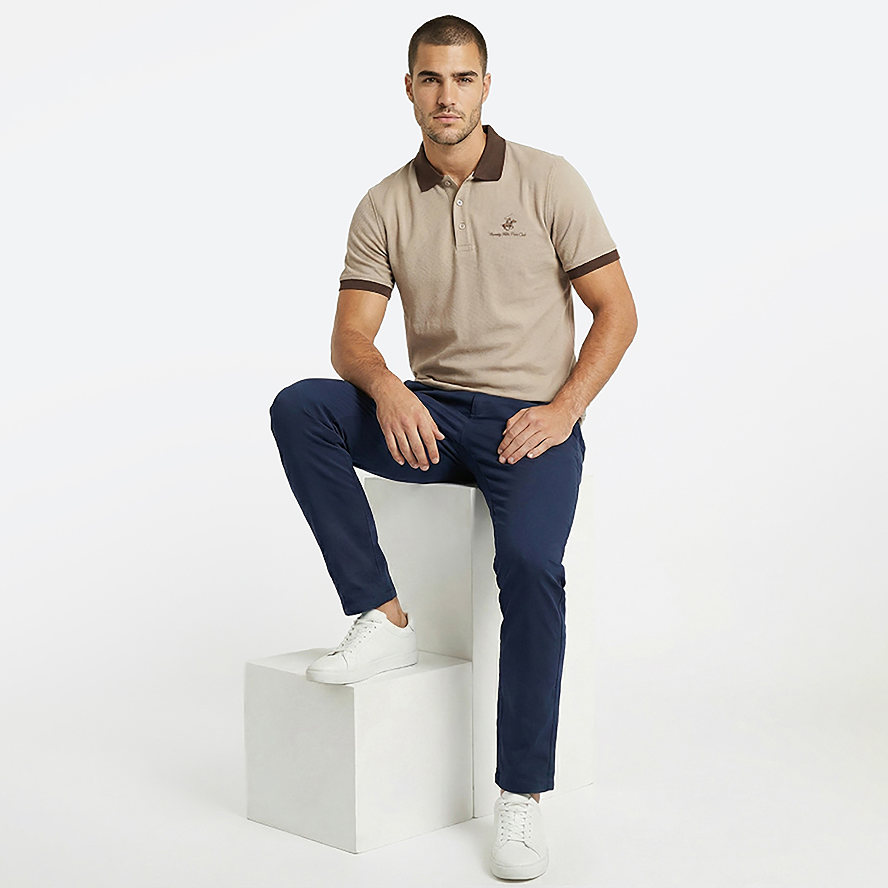 Beverly Hills Polo Club Contrast Collar Short Sleeves Men's Polo T-Shirt-men-clothing-tshirtsandpolos-polos-image-2