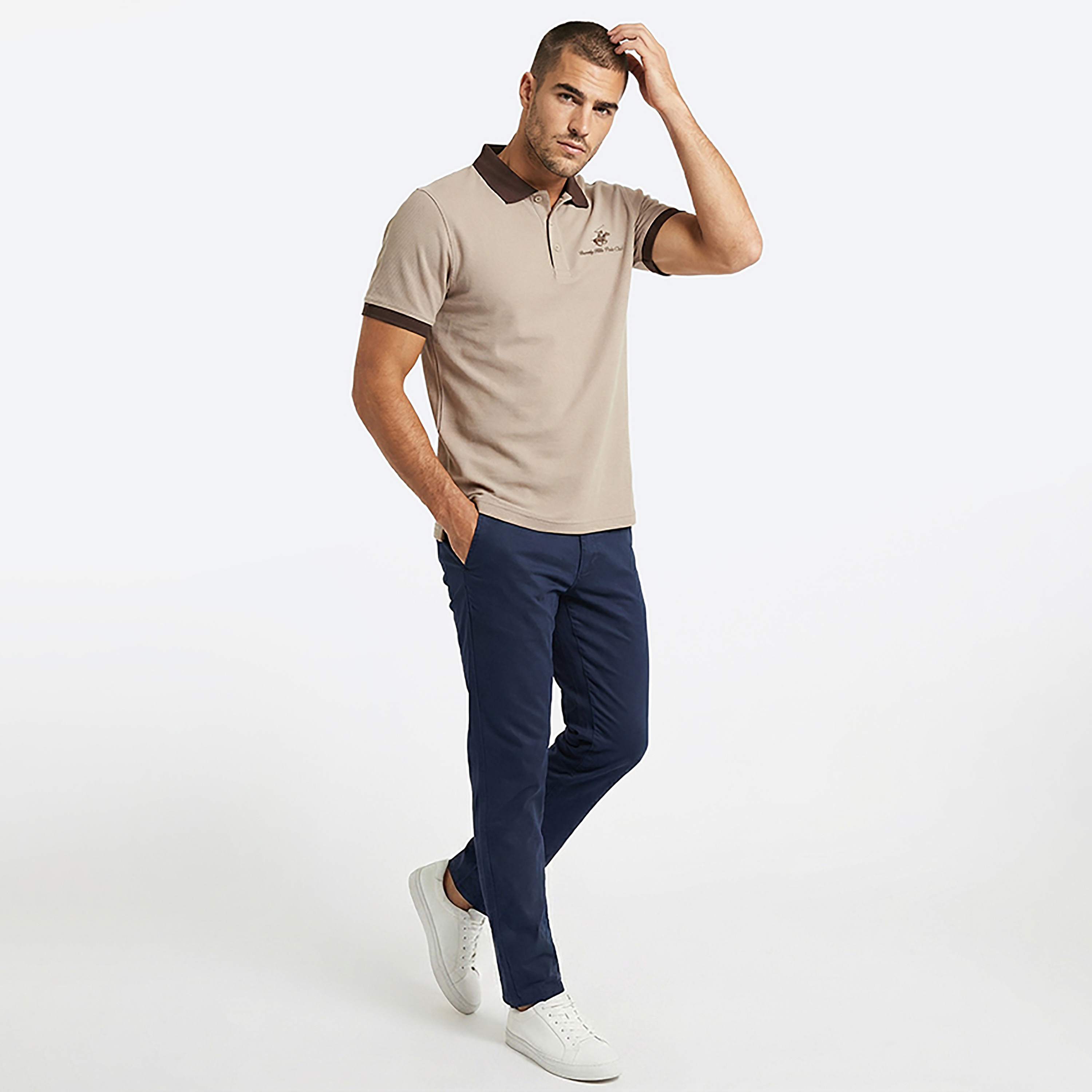 Beverly Hills Polo Club Contrast Collar Short Sleeves Men's Polo T-Shirt-men-clothing-tshirtsandpolos-polos-image-3
