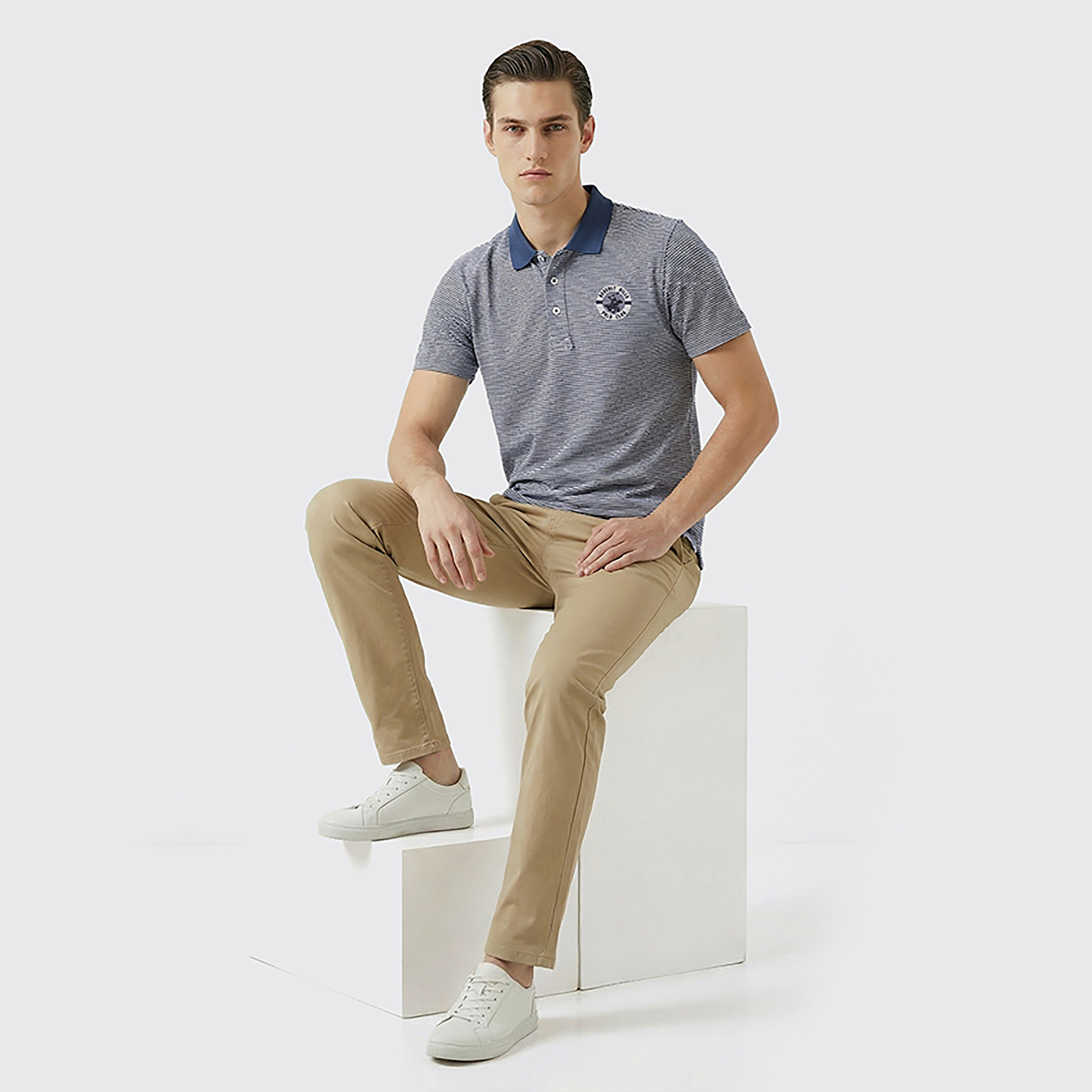 تي شيرت بولو رجالي مخطط بأكمام قصيرة وياقة من بيفرلي هيلز بولو كلوب-men-clothing-tshirtsandpolos-polos-image-6