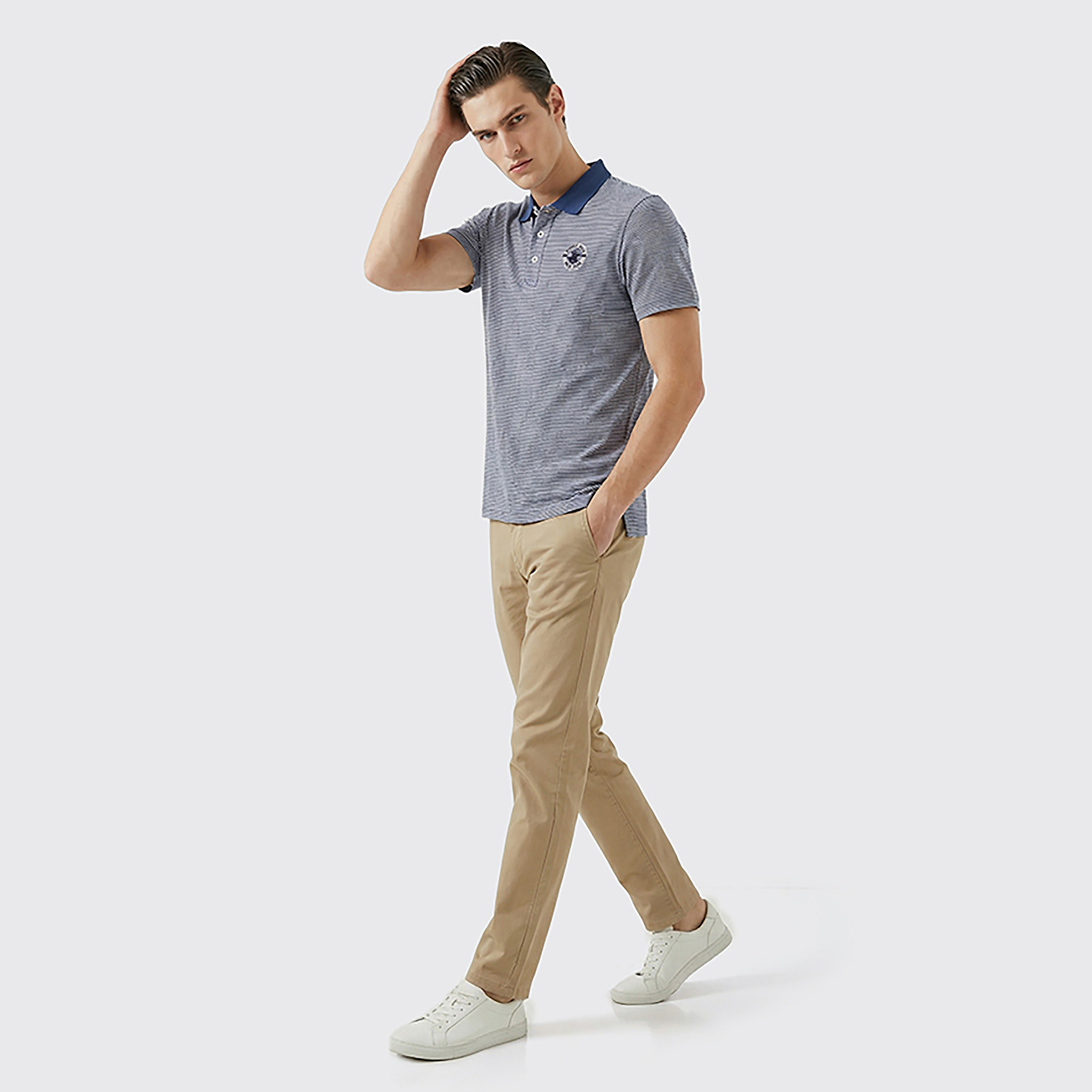 تي شيرت بولو رجالي مخطط بأكمام قصيرة وياقة من بيفرلي هيلز بولو كلوب-men-clothing-tshirtsandpolos-polos-image-7