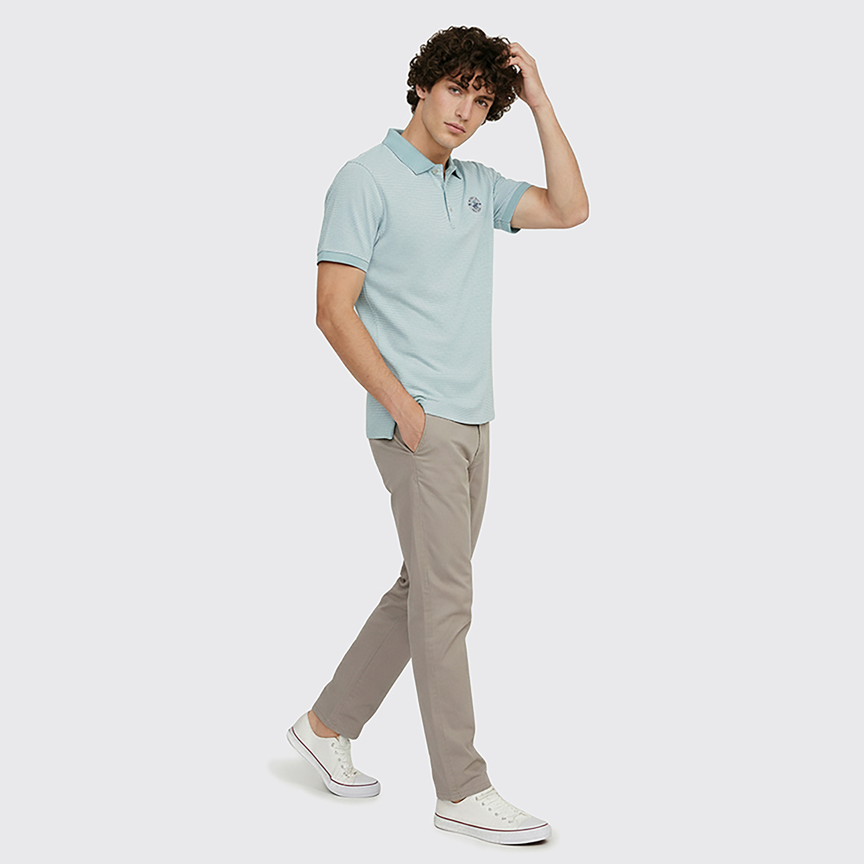 تي شيرت بولو رجالي مخطط بأكمام قصيرة وياقة من بيفرلي هيلز بولو كلوب-men-clothing-tshirtsandpolos-polos-image-2