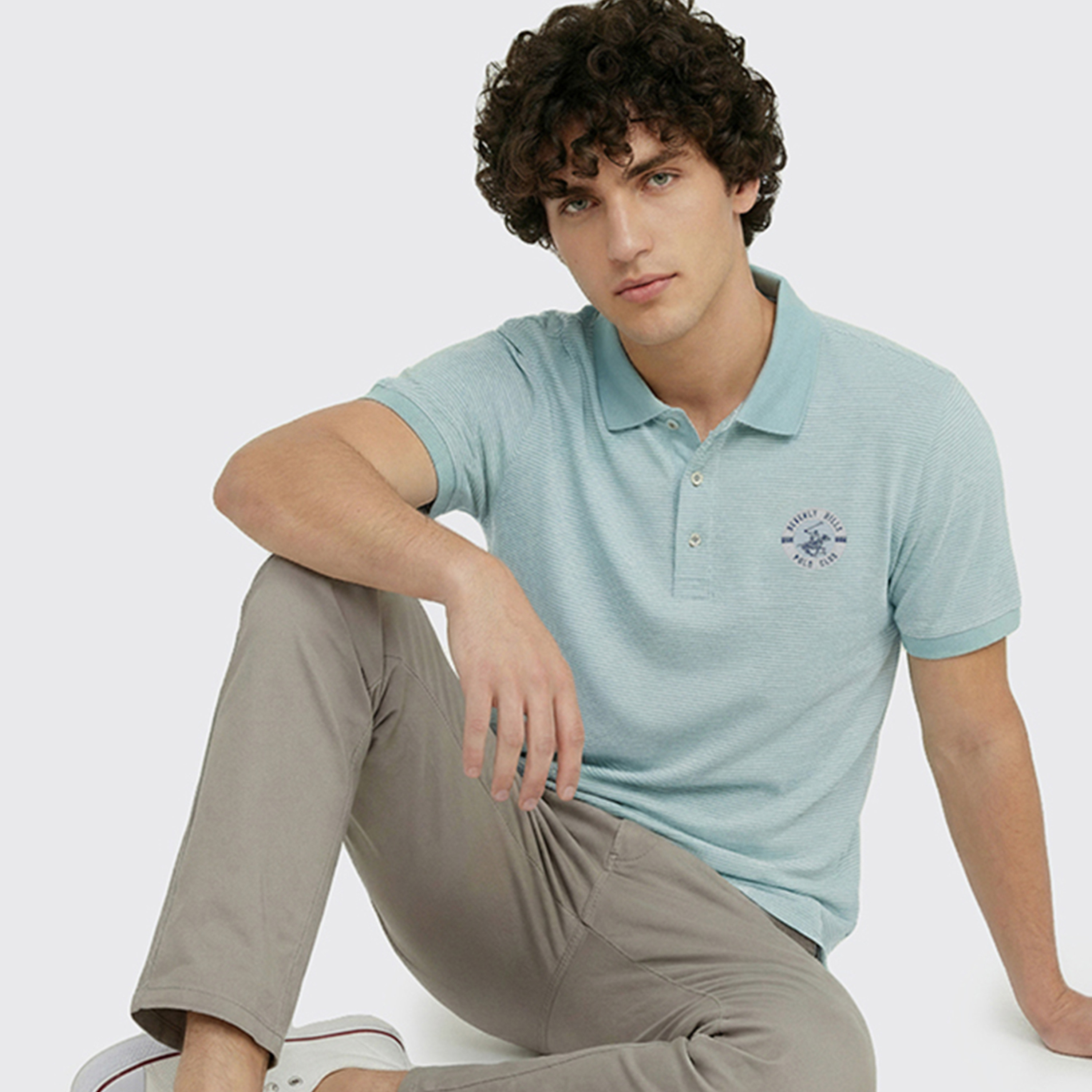 تي شيرت بولو رجالي مخطط بأكمام قصيرة وياقة من بيفرلي هيلز بولو كلوب-men-clothing-tshirtsandpolos-polos-image-3