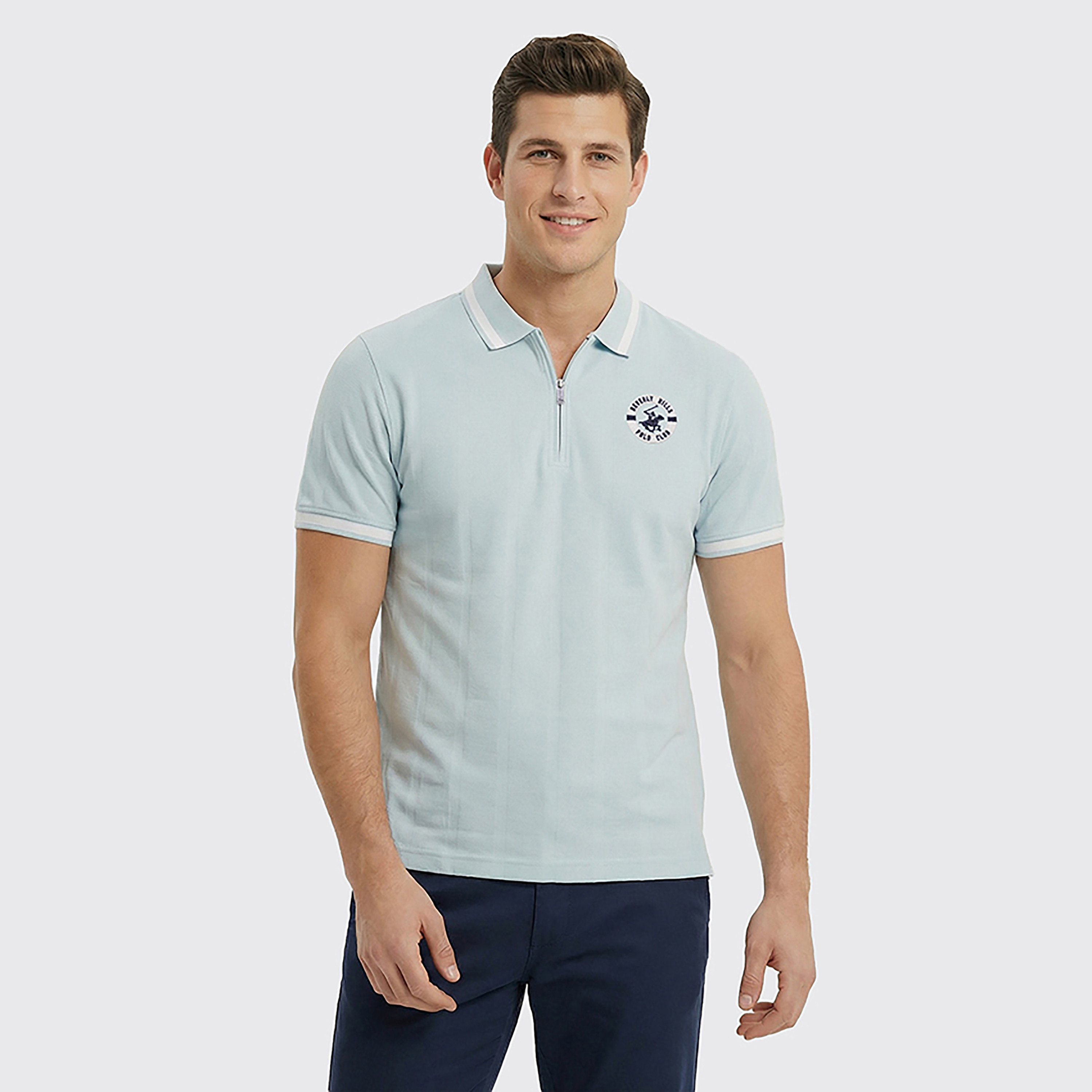 Beverly Hills Polo Club Plain Collared Short Sleeves Men's Polo T-Shirt-men-clothing-tshirtsandpolos-polos-image-1
