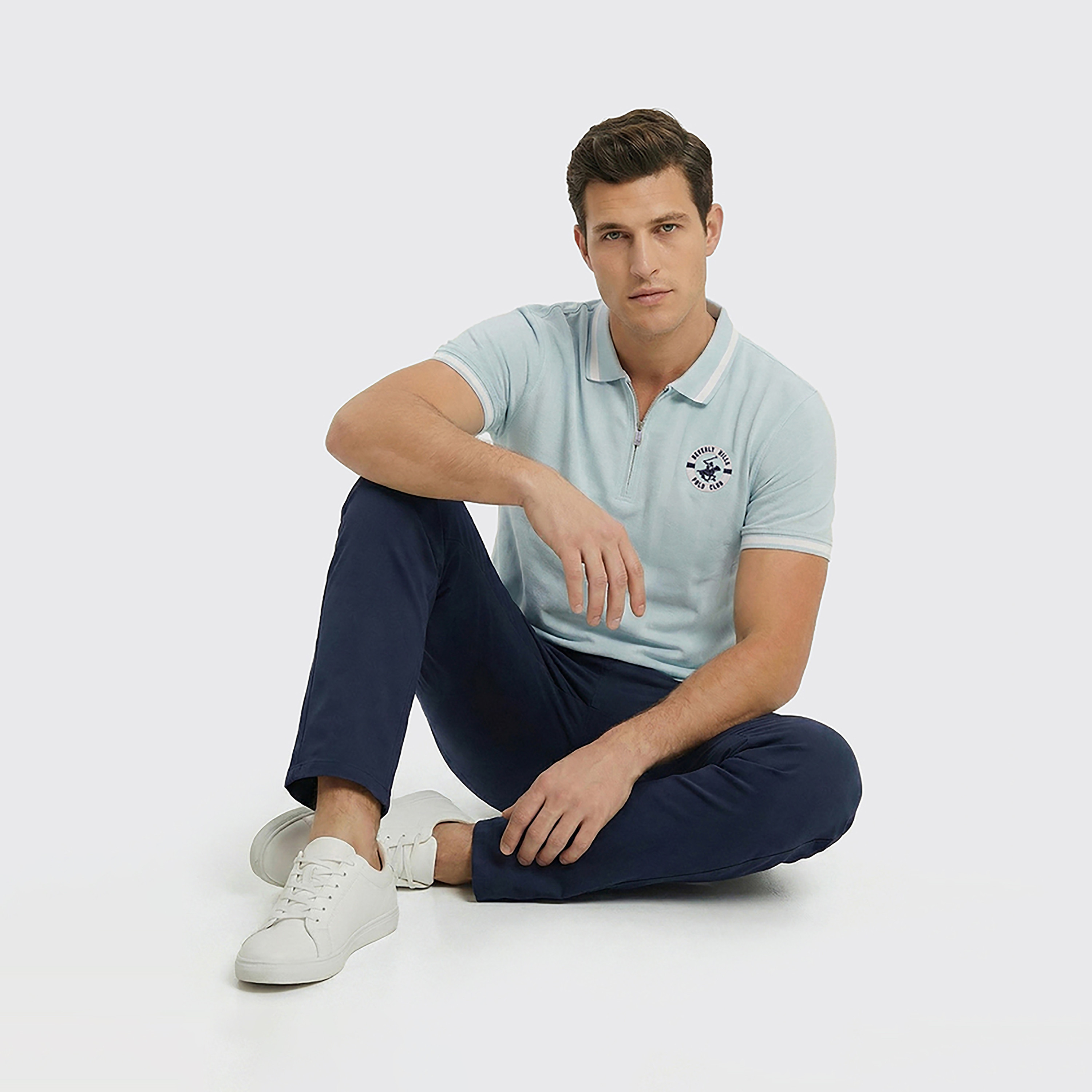 تي شيرت بولو رجالي سادة بأكمام قصيرة وياقة من بيفرلي هيلز بولو كلوب-men-clothing-tshirtsandpolos-polos-image-2