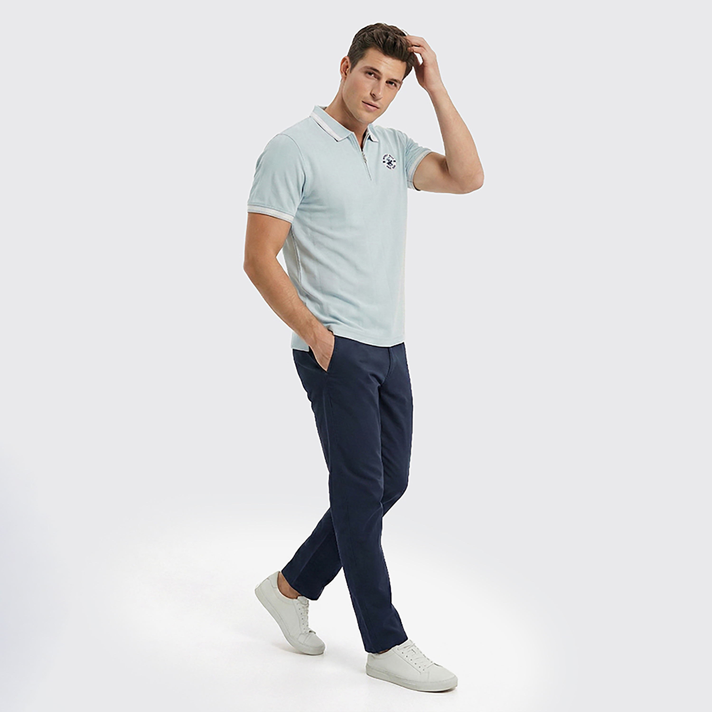 تي شيرت بولو رجالي سادة بأكمام قصيرة وياقة من بيفرلي هيلز بولو كلوب-men-clothing-tshirtsandpolos-polos-image-3
