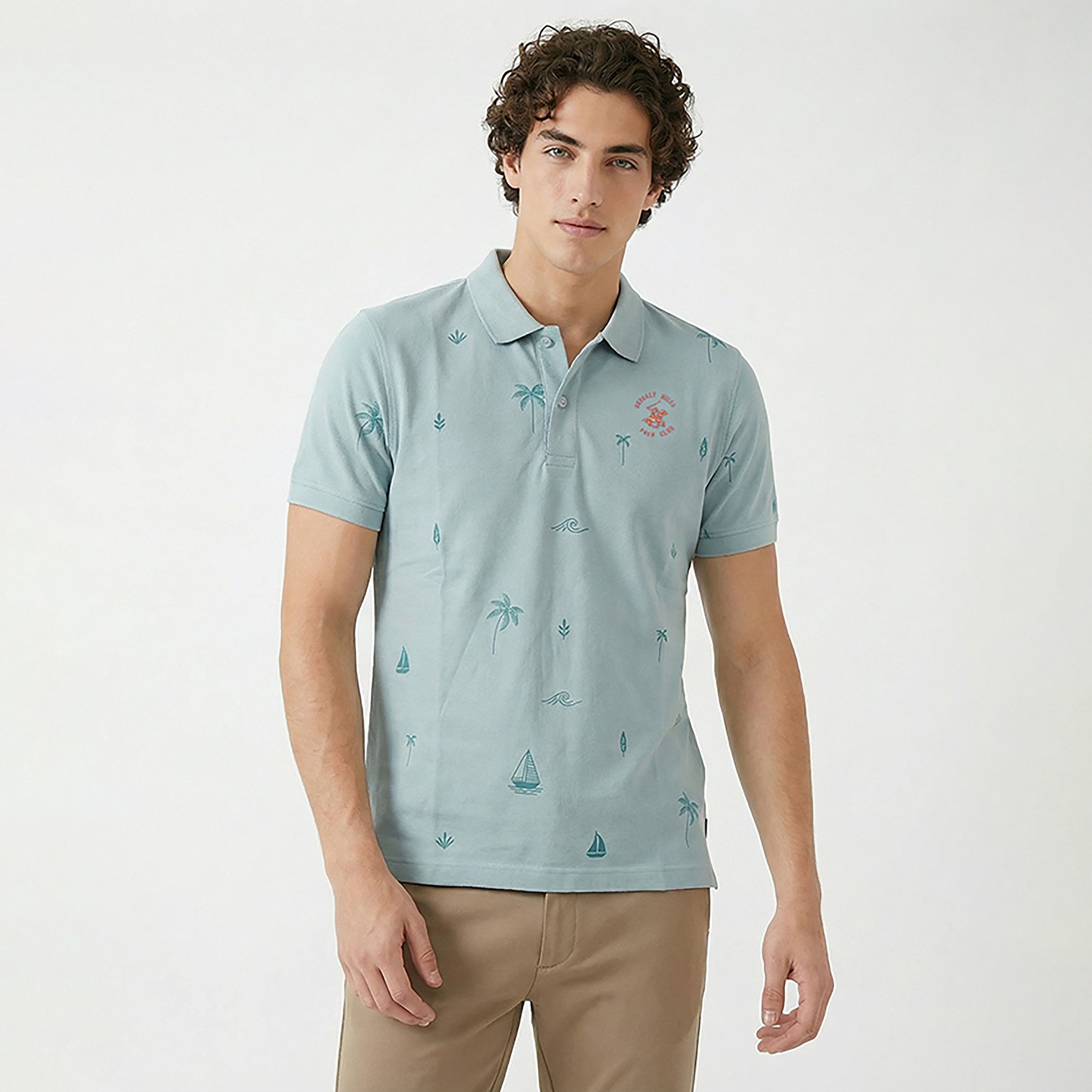 Beverly Hills Polo Club Printed Collared Short Sleeves Men's Polo T-Shirt-men-clothing-tshirtsandpolos-polos-image-5