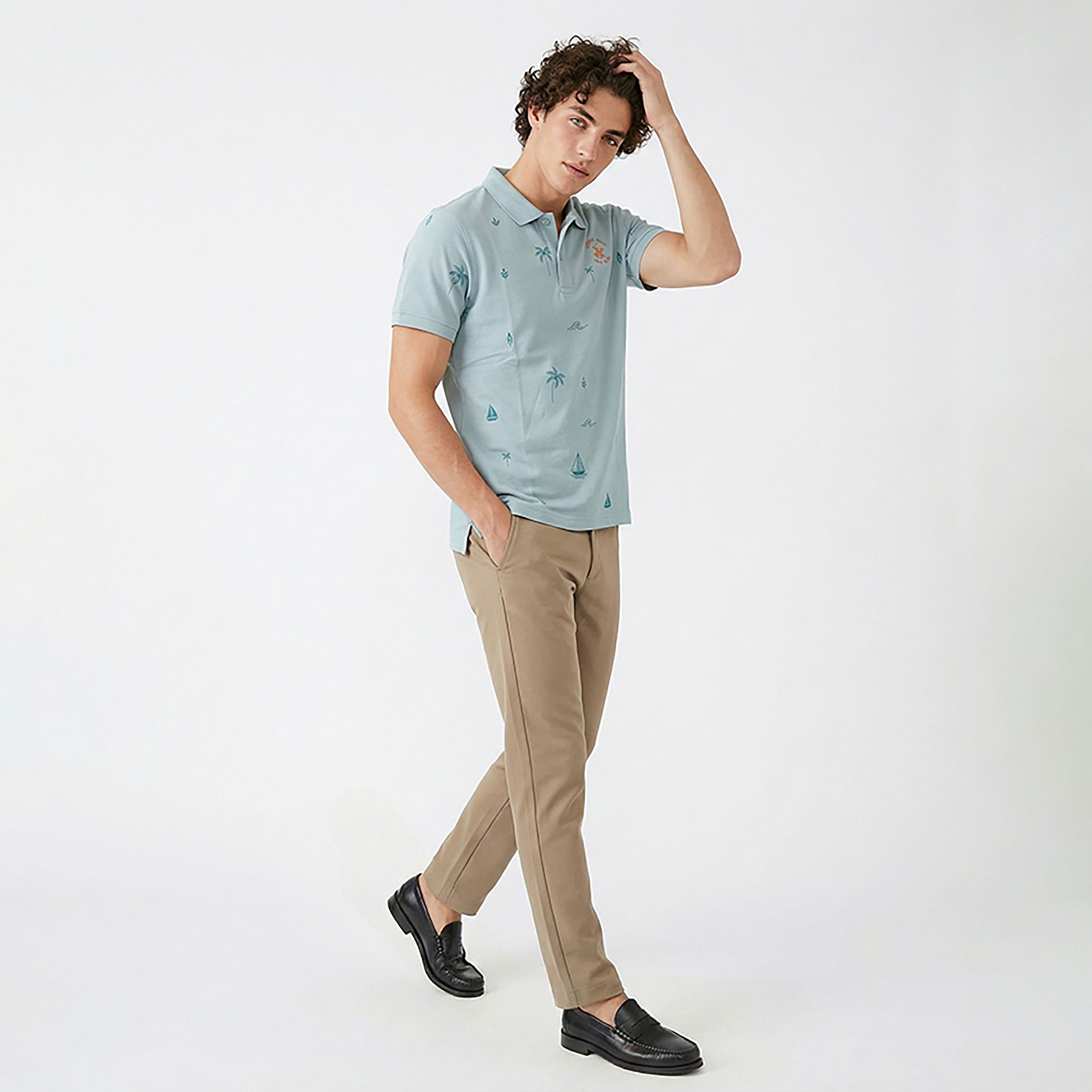 Beverly Hills Polo Club Printed Collared Short Sleeves Men's Polo T-Shirt-men-clothing-tshirtsandpolos-polos-image-7