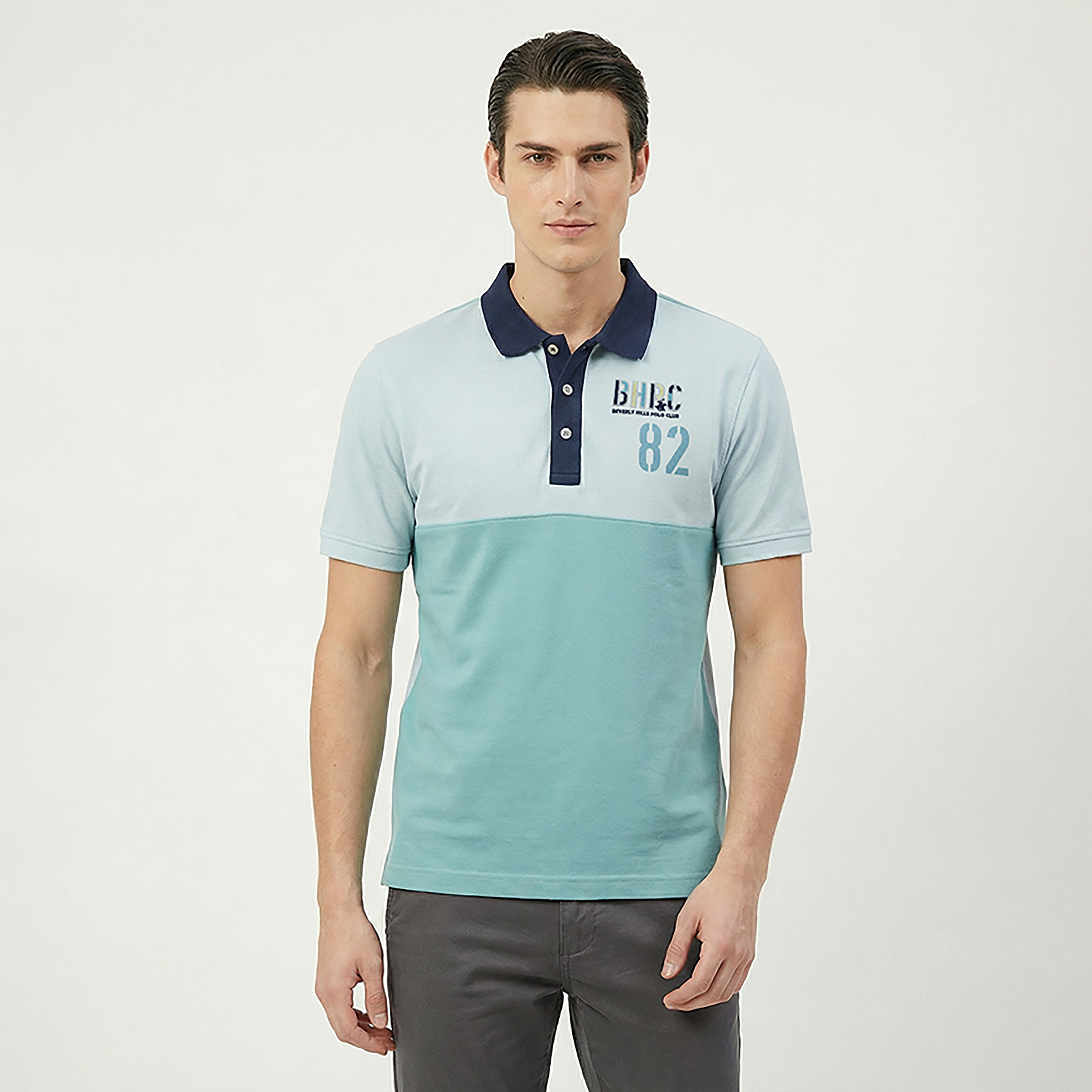 تيشيرت بولو رجالي ملون وياقة وأكمام قصيرة من بيفرلي هيلز بولو كلوب-men-clothing-tshirtsandpolos-polos-image-1