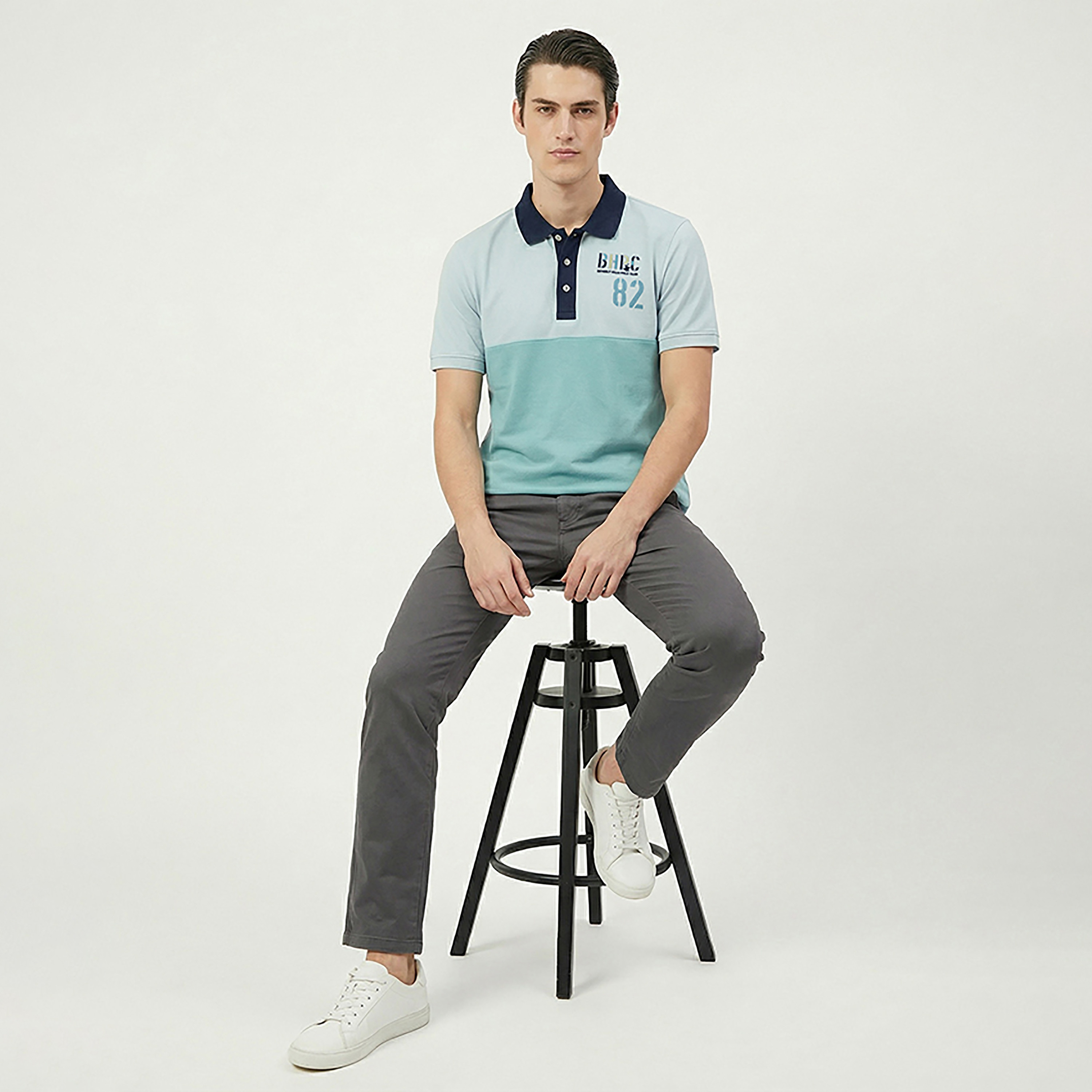 تيشيرت بولو رجالي ملون وياقة وأكمام قصيرة من بيفرلي هيلز بولو كلوب-men-clothing-tshirtsandpolos-polos-image-2