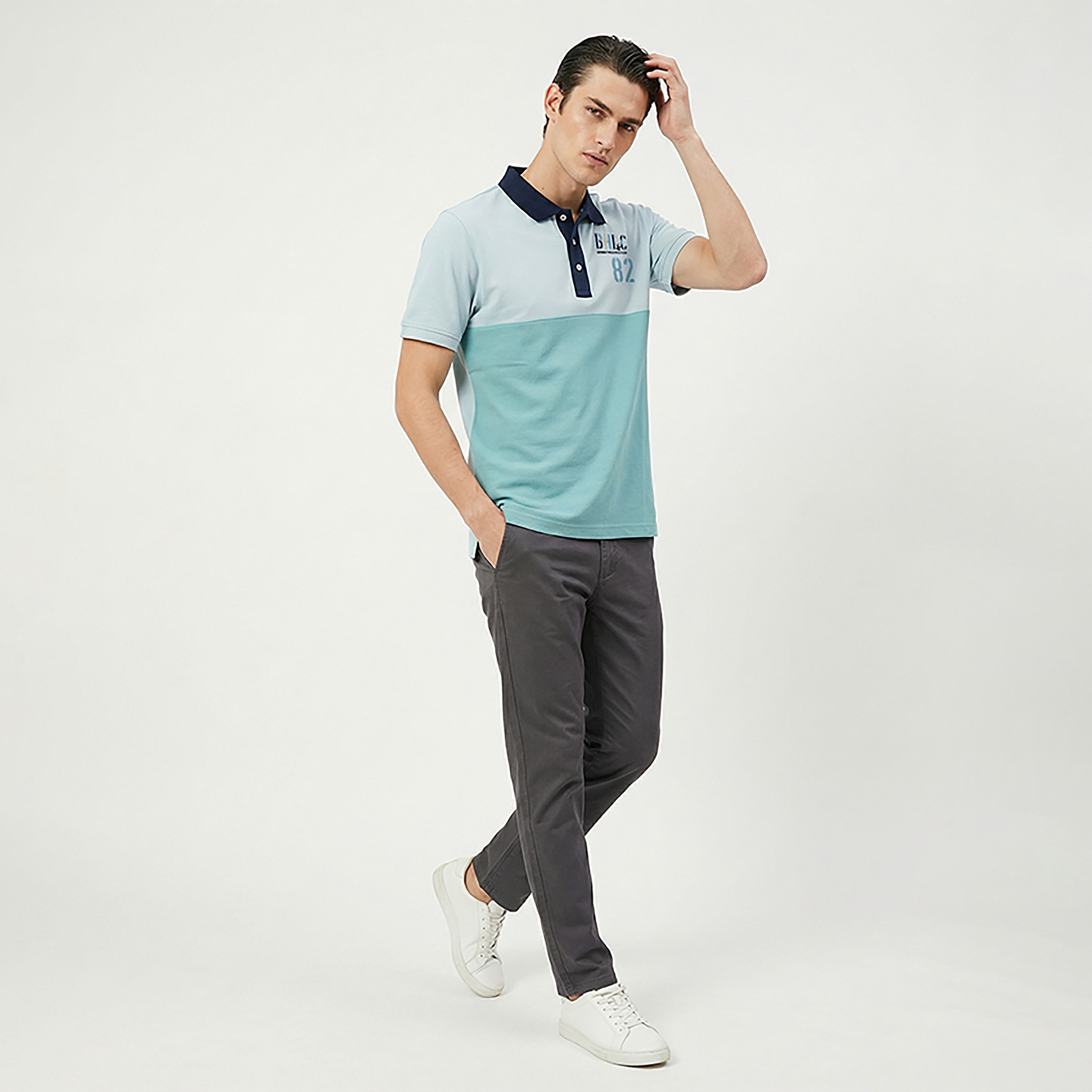 تيشيرت بولو رجالي ملون وياقة وأكمام قصيرة من بيفرلي هيلز بولو كلوب-men-clothing-tshirtsandpolos-polos-image-3