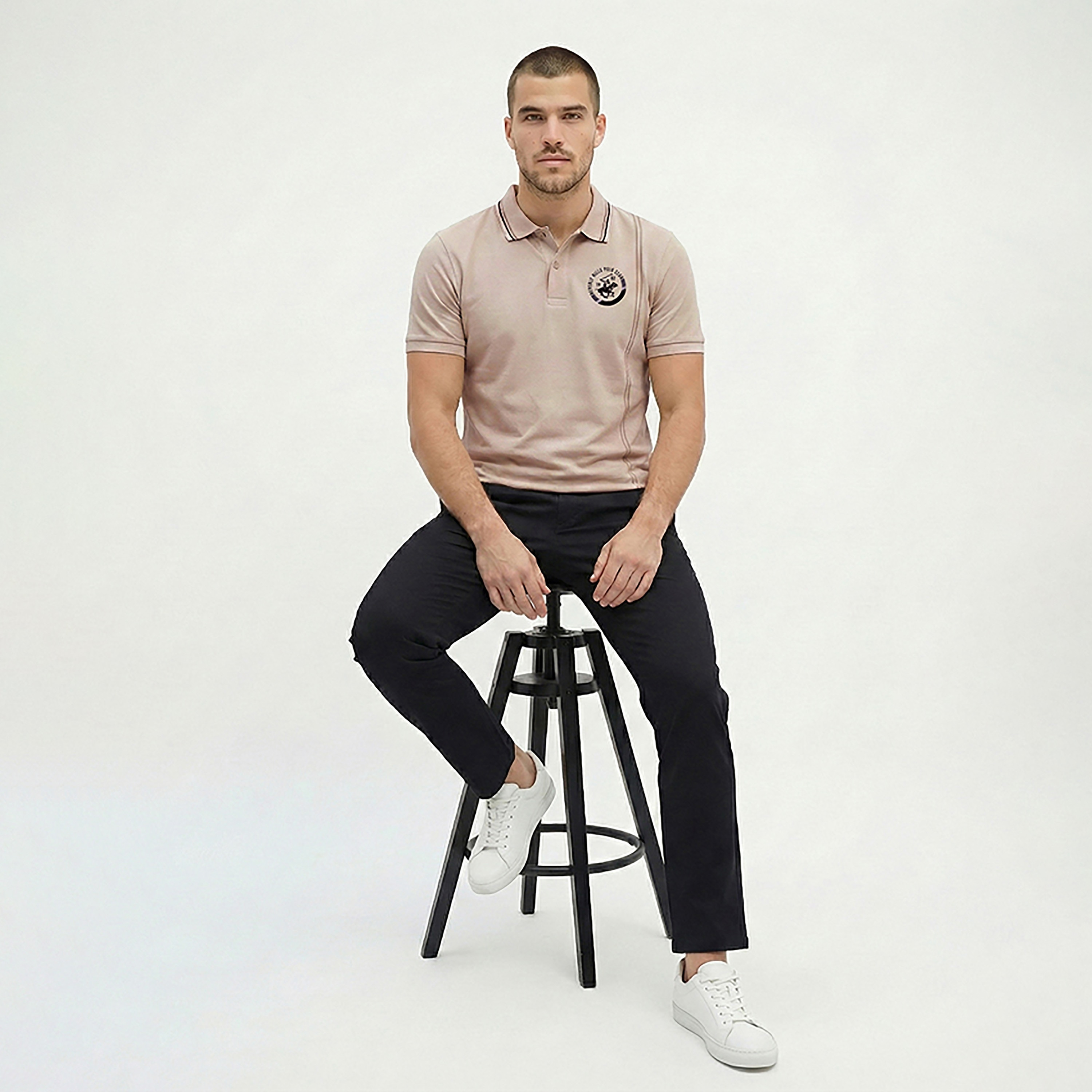 تيشيرت بولو رجالي بأكمام قصيرة وياقة ذات أطراف متباينة من بيفرلي هيلز بولو كلوب-men-clothing-tshirtsandpolos-polos-image-2