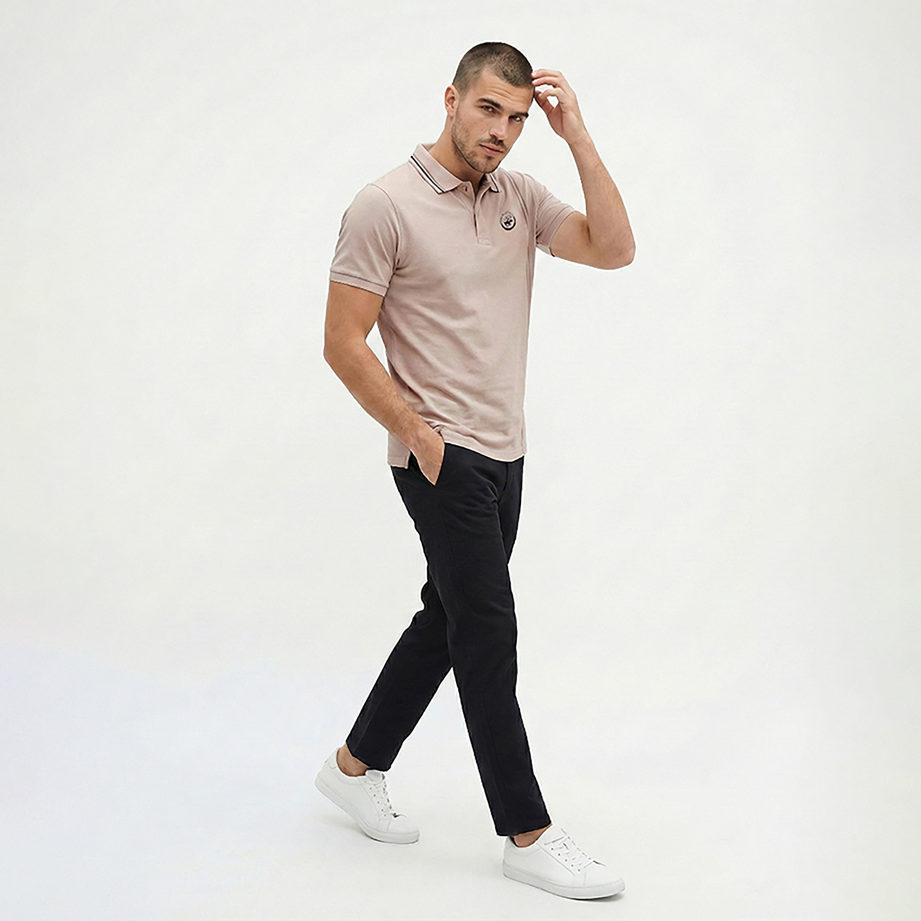 تيشيرت بولو رجالي بأكمام قصيرة وياقة ذات أطراف متباينة من بيفرلي هيلز بولو كلوب-men-clothing-tshirtsandpolos-polos-image-3