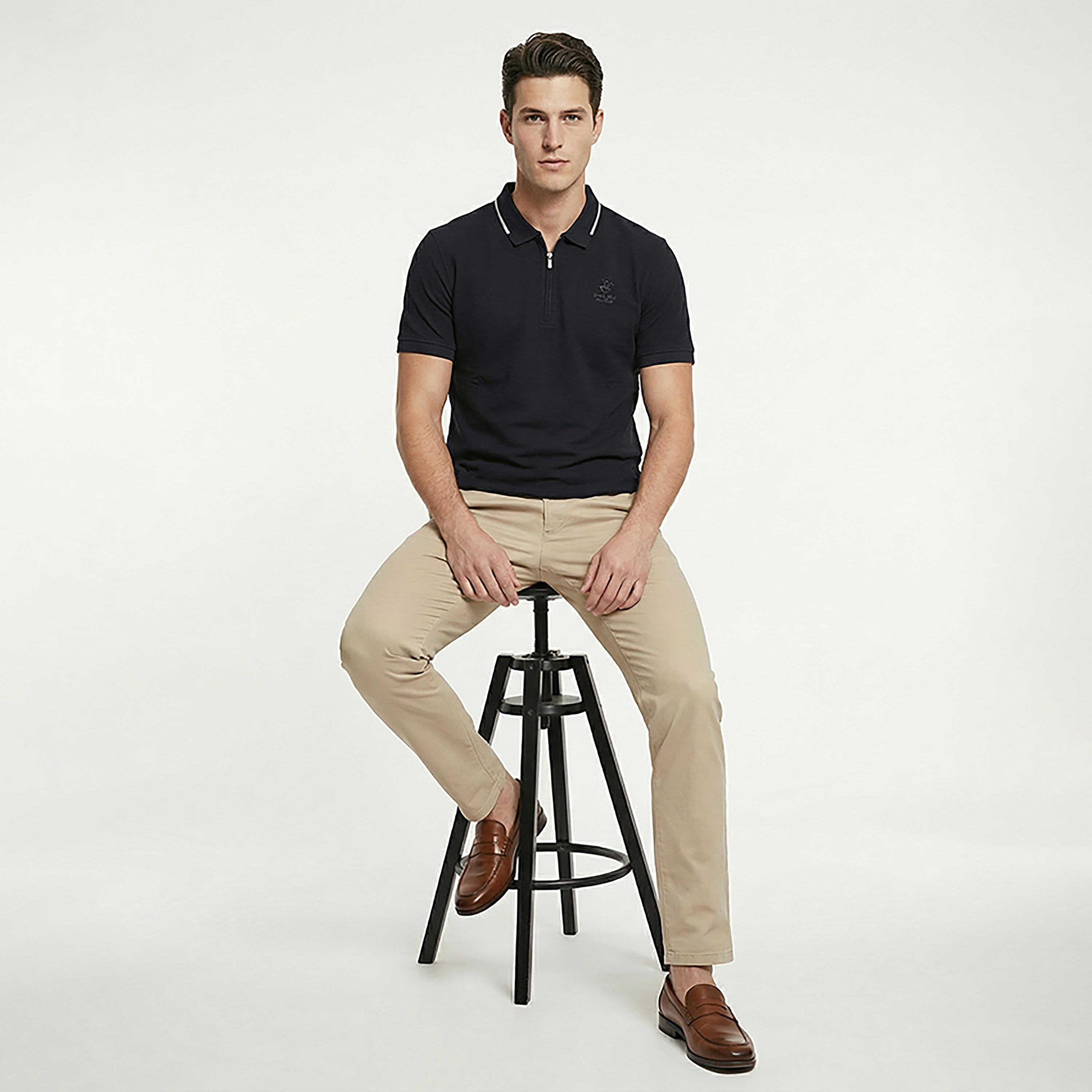 Beverly Hills Polo Club Logo Contrast Tipping Collar Short Sleeves Men's Polo T-Shirt-men-clothing-tshirtsandpolos-polos-image-14
