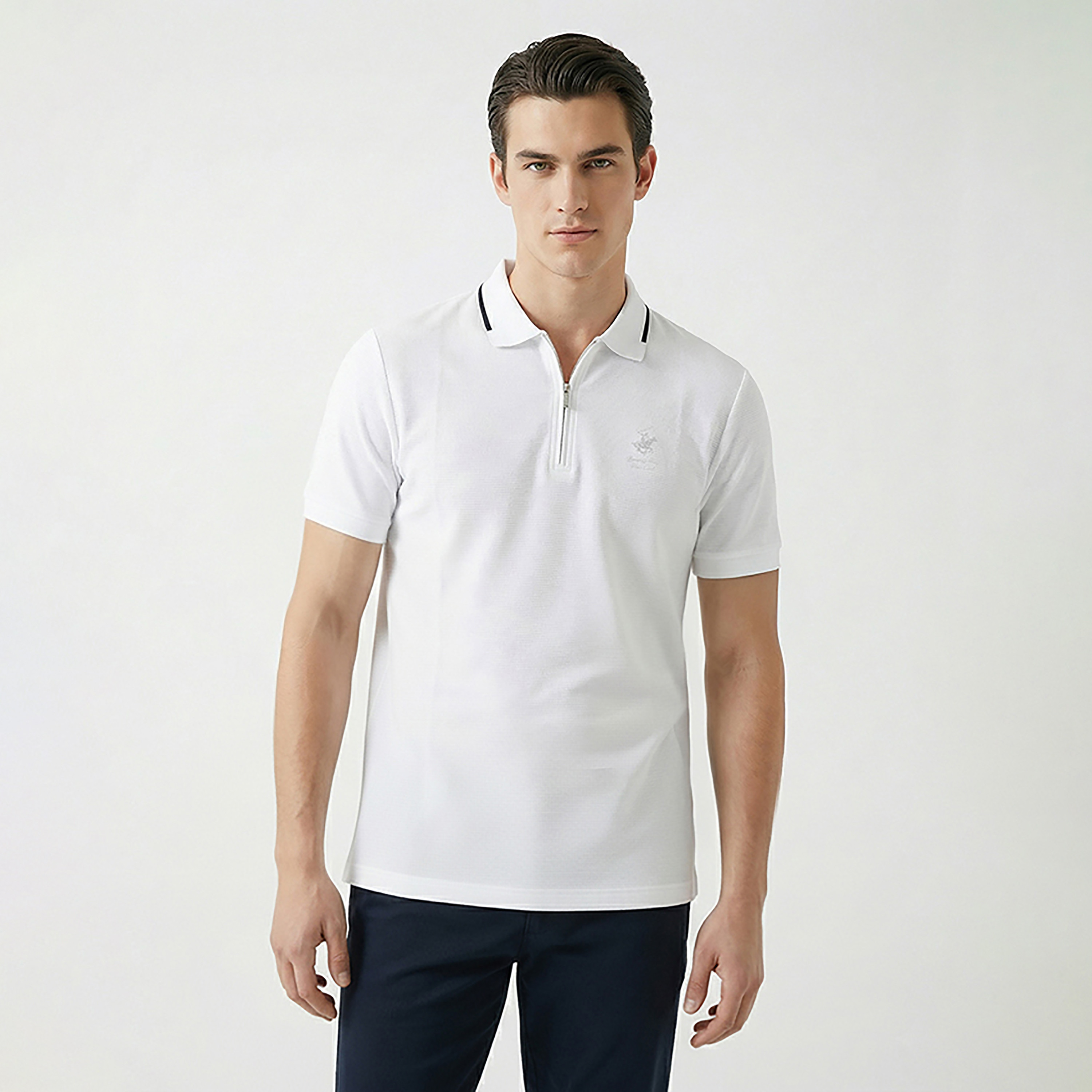 Beverly Hills Polo Club Logo Contrast Tipping Collar Short Sleeves Men's Polo T-Shirt-men-clothing-tshirtsandpolos-polos-image-9