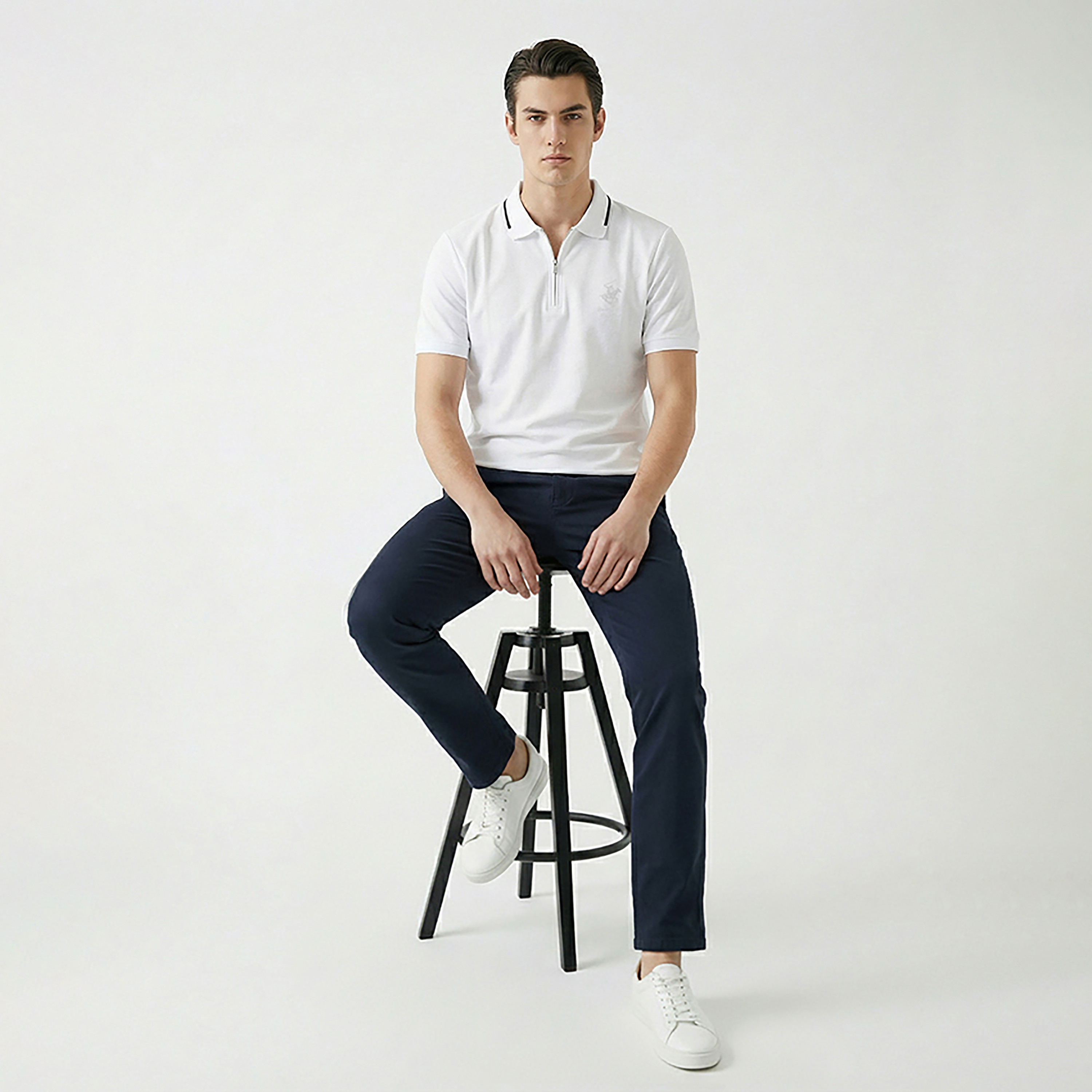 Beverly Hills Polo Club Logo Contrast Tipping Collar Short Sleeves Men's Polo T-Shirt-men-clothing-tshirtsandpolos-polos-image-10