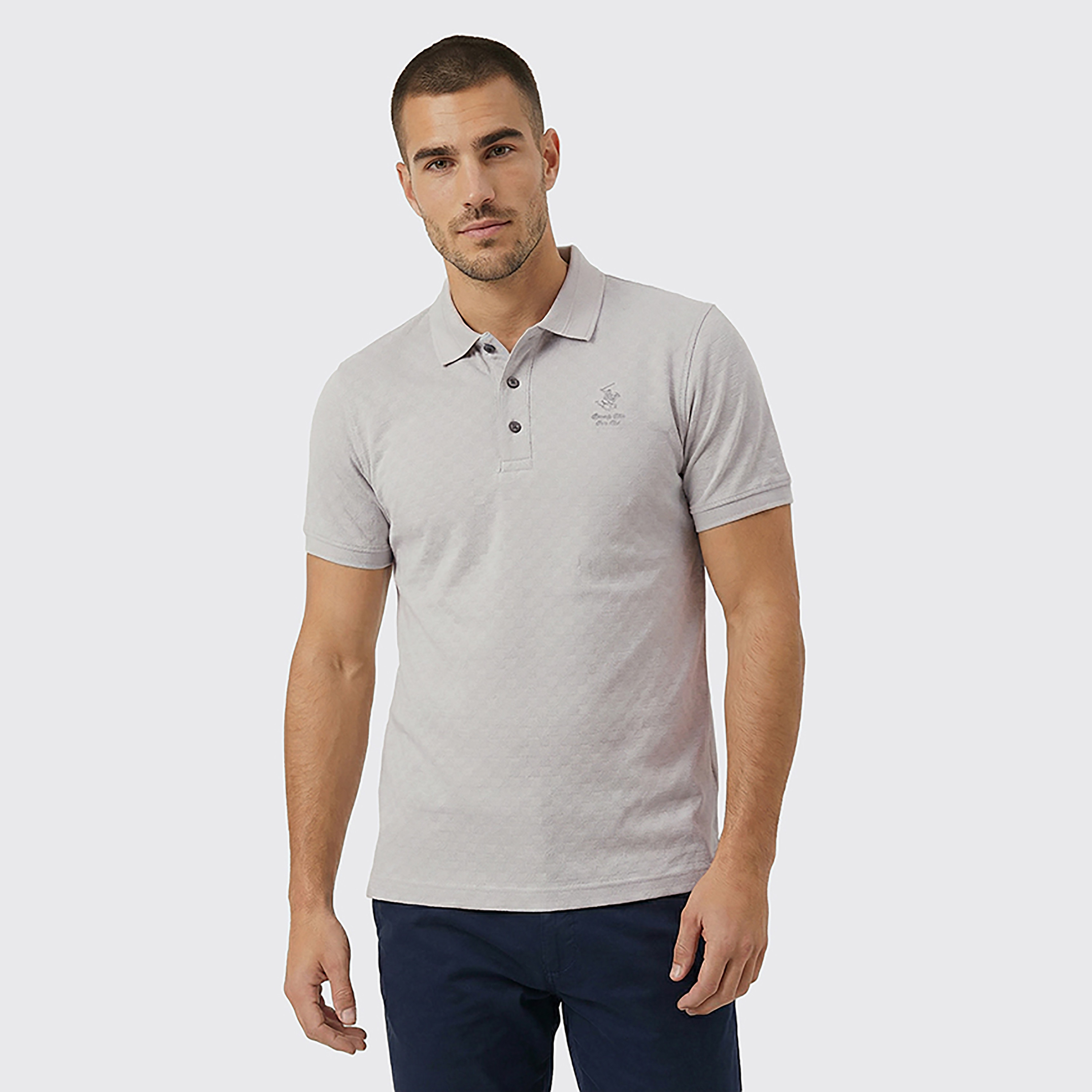 Beverly Hills Polo Club Patterned Collared Short Sleeves Men's Polo T-Shirt-men-clothing-tshirtsandpolos-polos-image-1