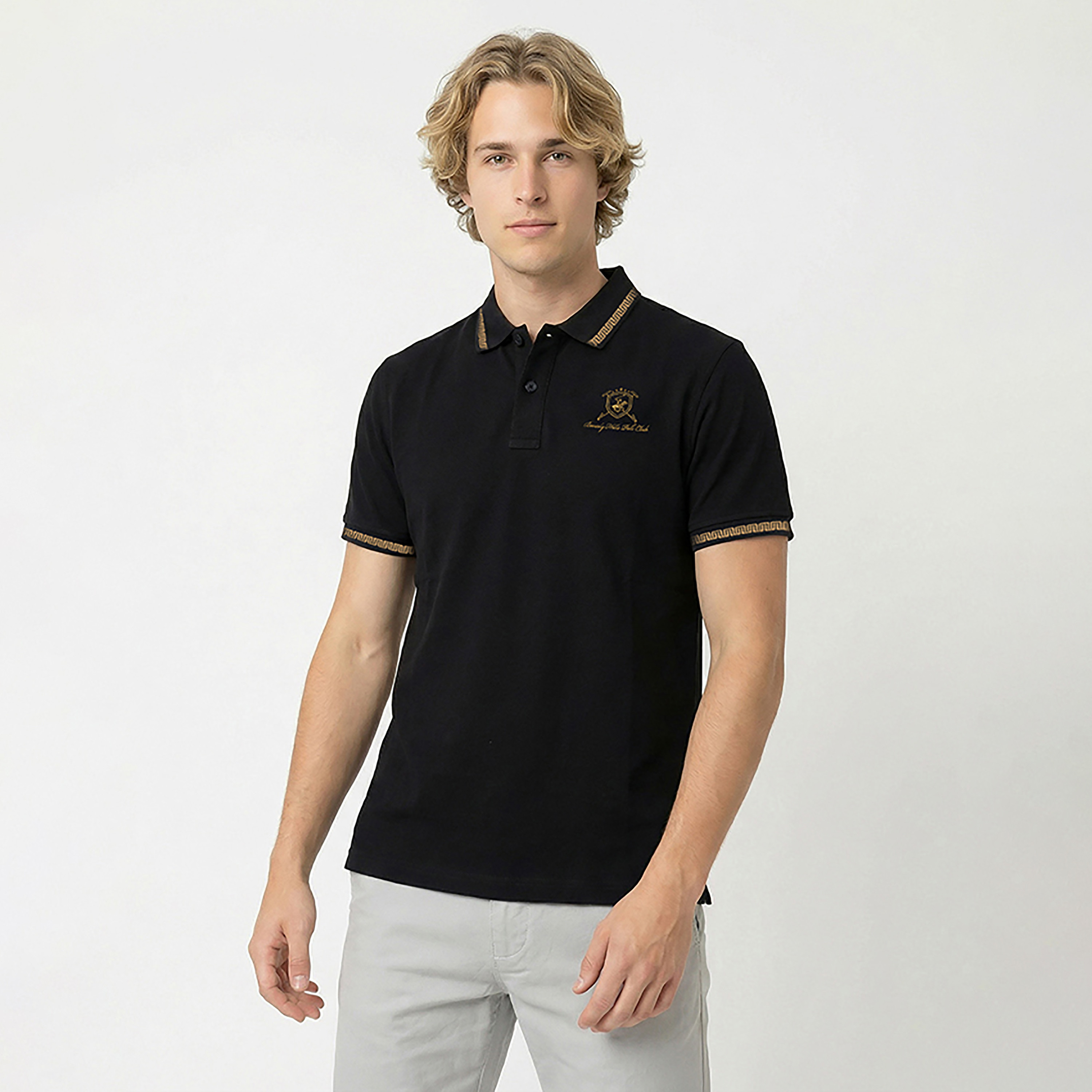 Beverly Hills Polo Club Plain Collared Short Sleeves Men's Polo T-Shirt-men-clothing-tshirtsandpolos-polos-image-1