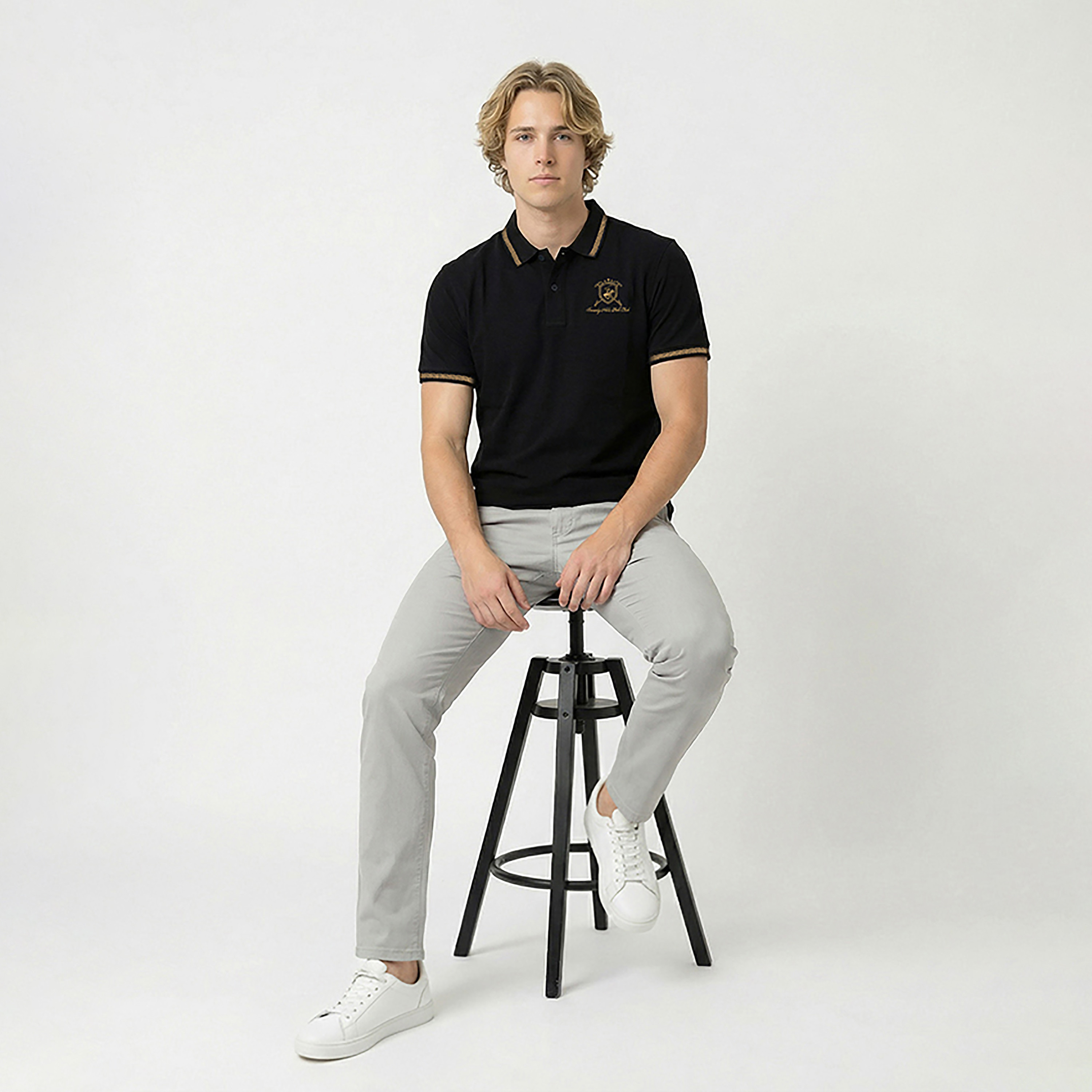 Beverly Hills Polo Club Plain Collared Short Sleeves Men's Polo T-Shirt-men-clothing-tshirtsandpolos-polos-image-2