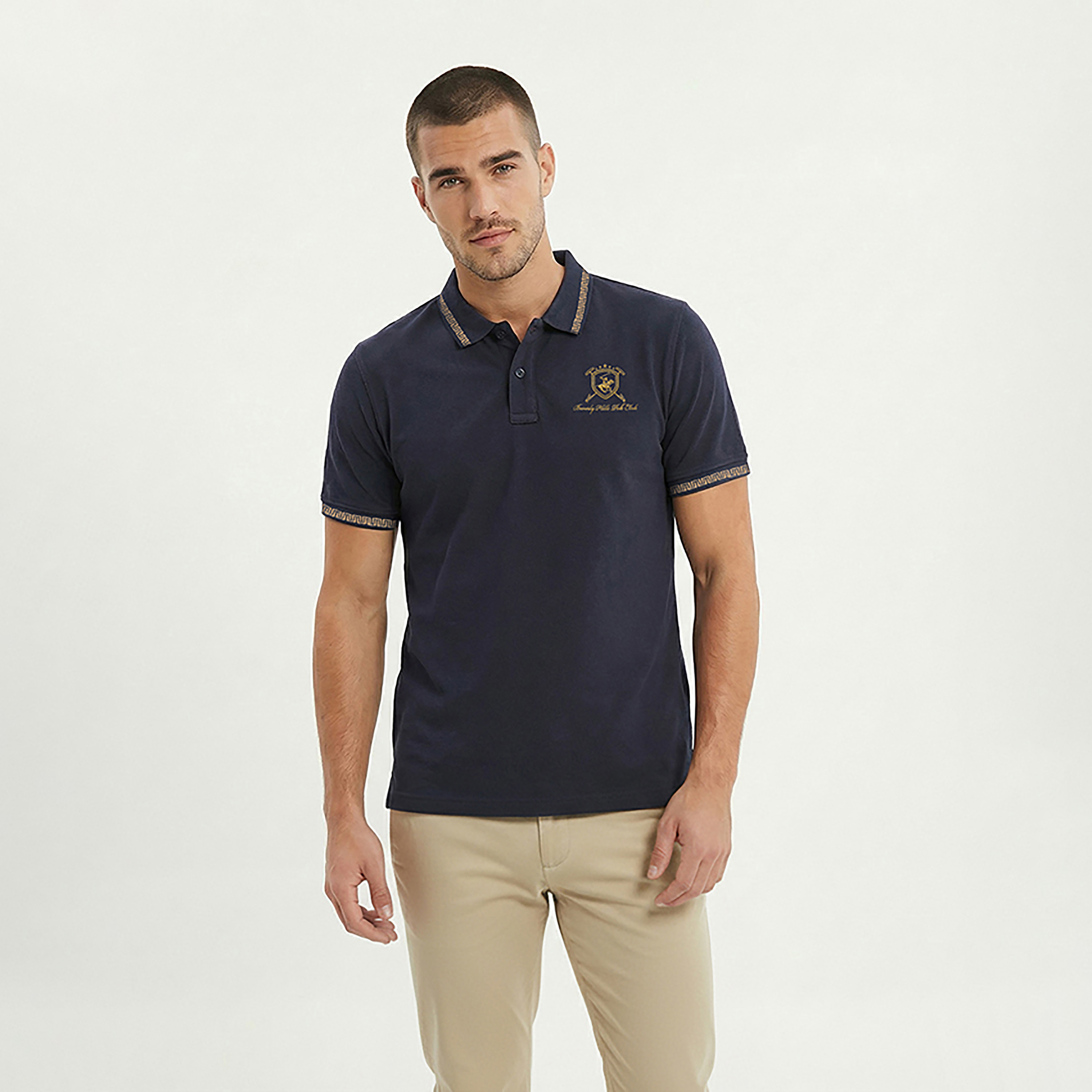 تي شيرت بولو رجالي سادة بأكمام قصيرة وياقة من بيفرلي هيلز بولو كلوب-men-clothing-tshirtsandpolos-polos-image-9