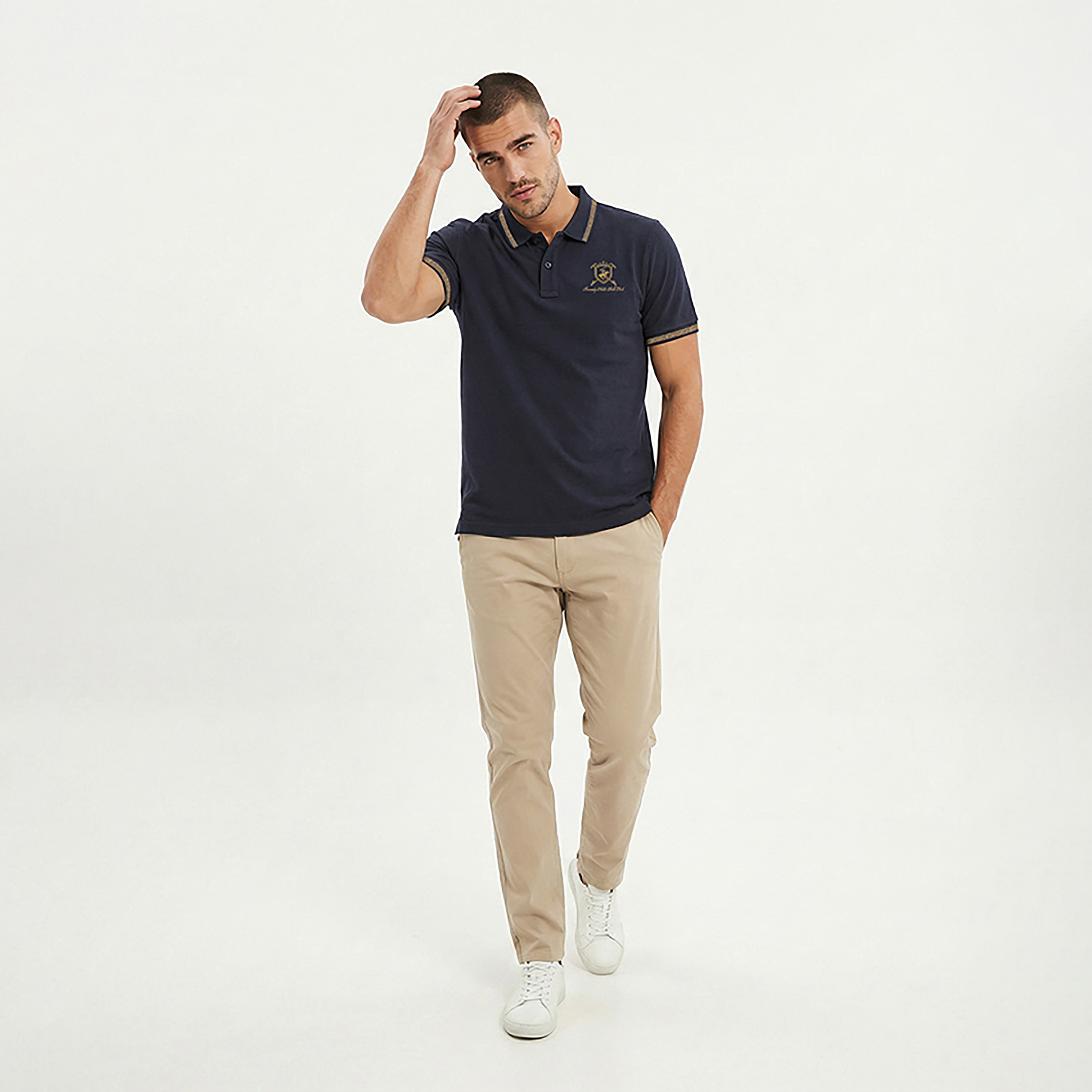 تي شيرت بولو رجالي سادة بأكمام قصيرة وياقة من بيفرلي هيلز بولو كلوب-men-clothing-tshirtsandpolos-polos-image-11