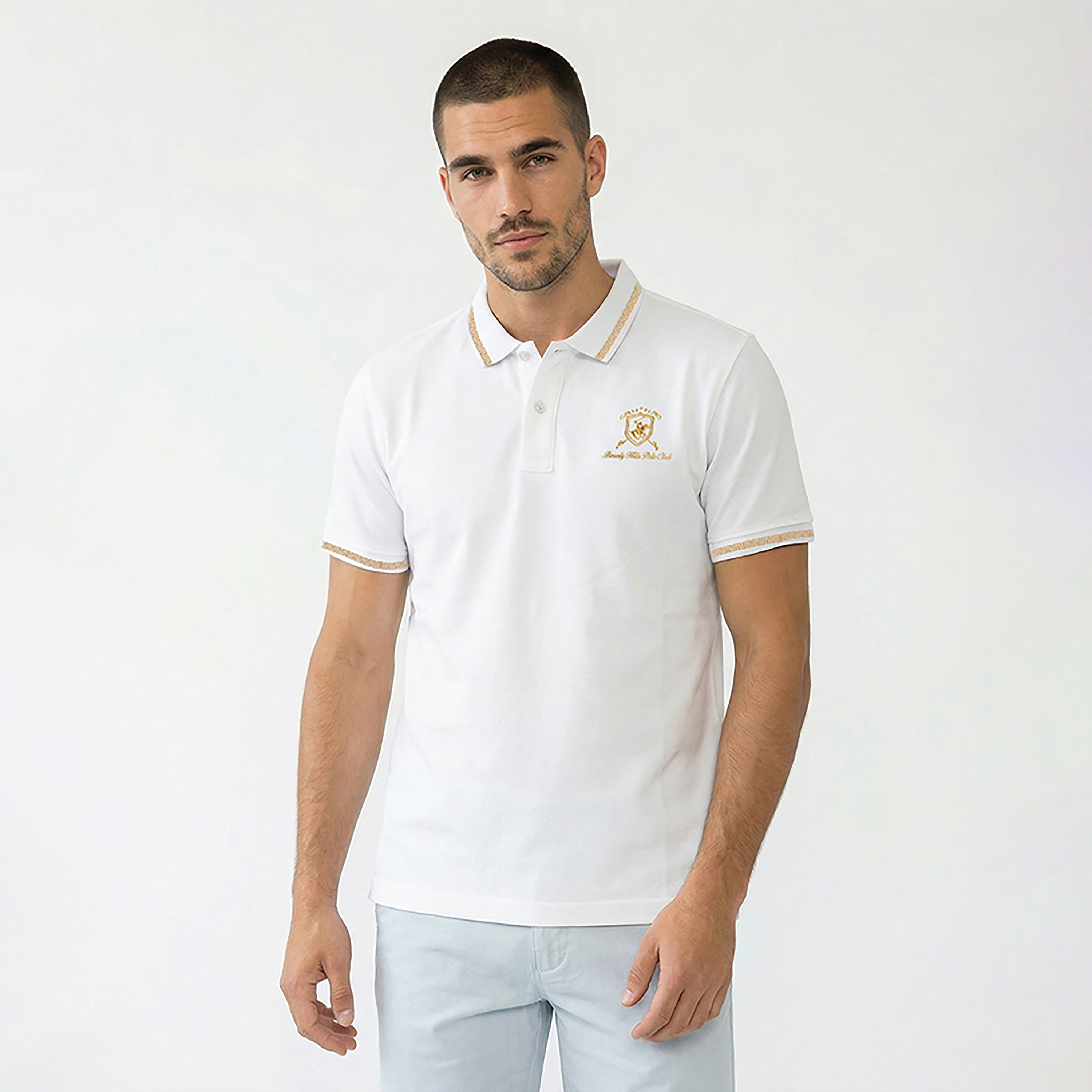 تي شيرت بولو رجالي سادة بأكمام قصيرة وياقة من بيفرلي هيلز بولو كلوب-men-clothing-tshirtsandpolos-polos-image-5