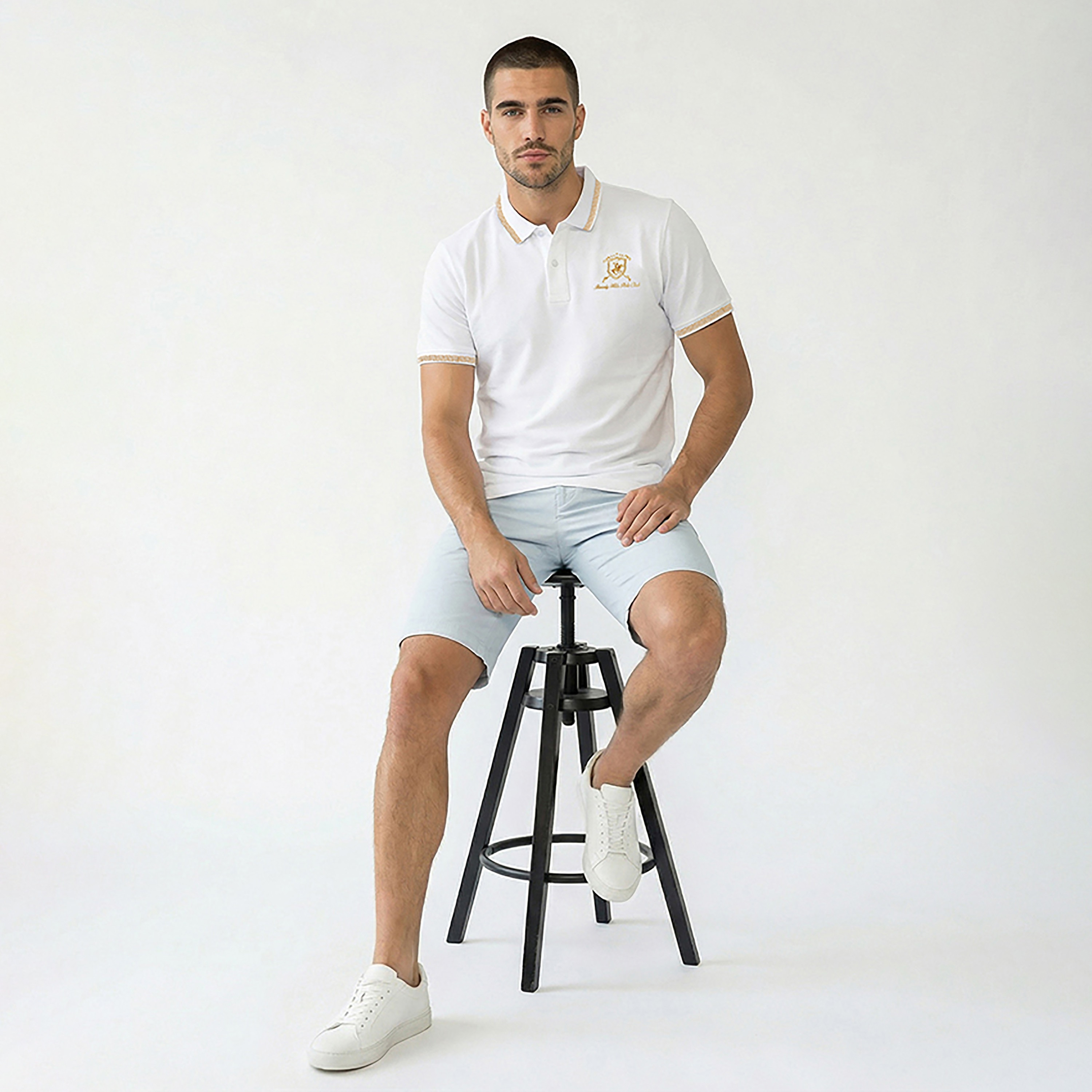 تي شيرت بولو رجالي سادة بأكمام قصيرة وياقة من بيفرلي هيلز بولو كلوب-men-clothing-tshirtsandpolos-polos-image-6
