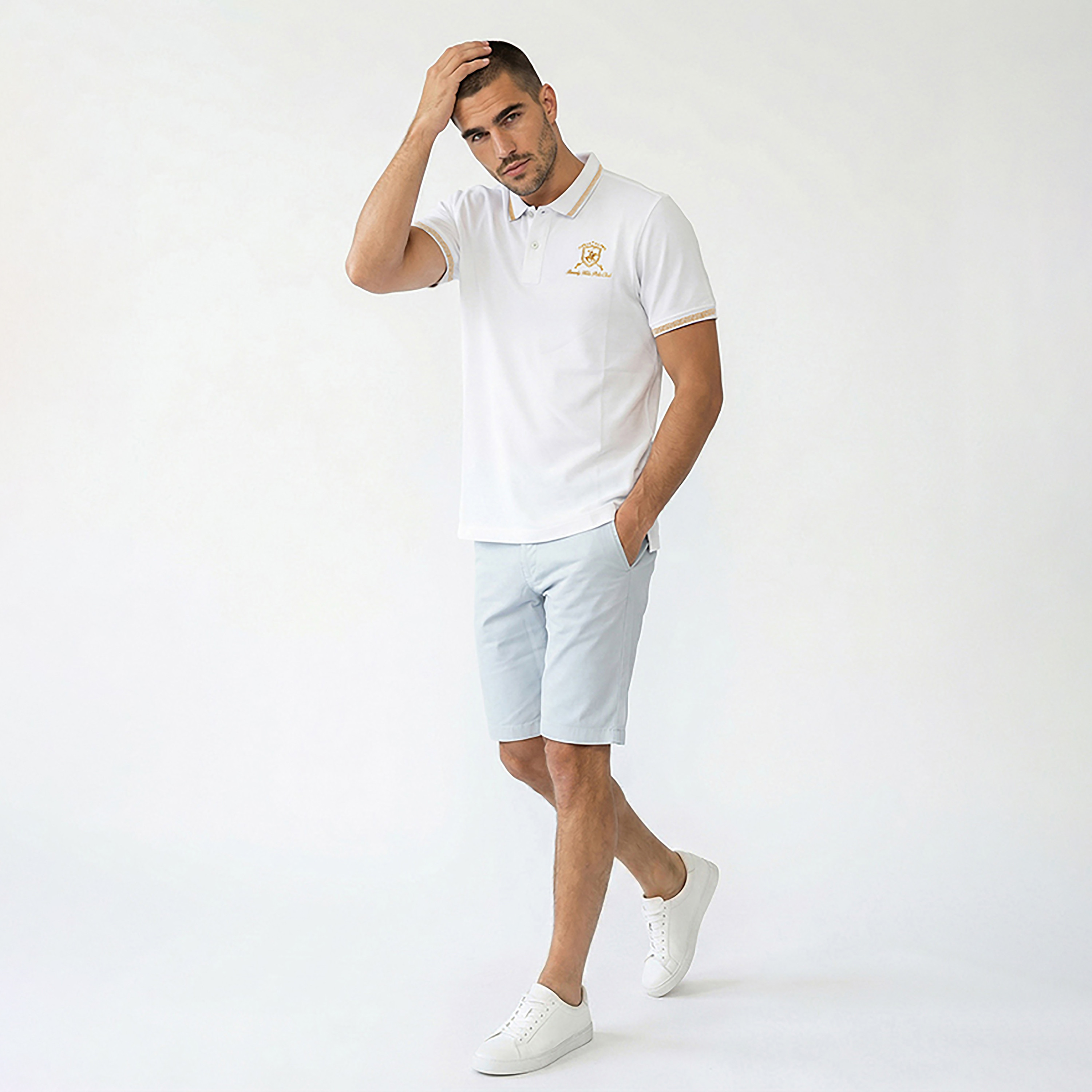 تي شيرت بولو رجالي سادة بأكمام قصيرة وياقة من بيفرلي هيلز بولو كلوب-men-clothing-tshirtsandpolos-polos-image-7