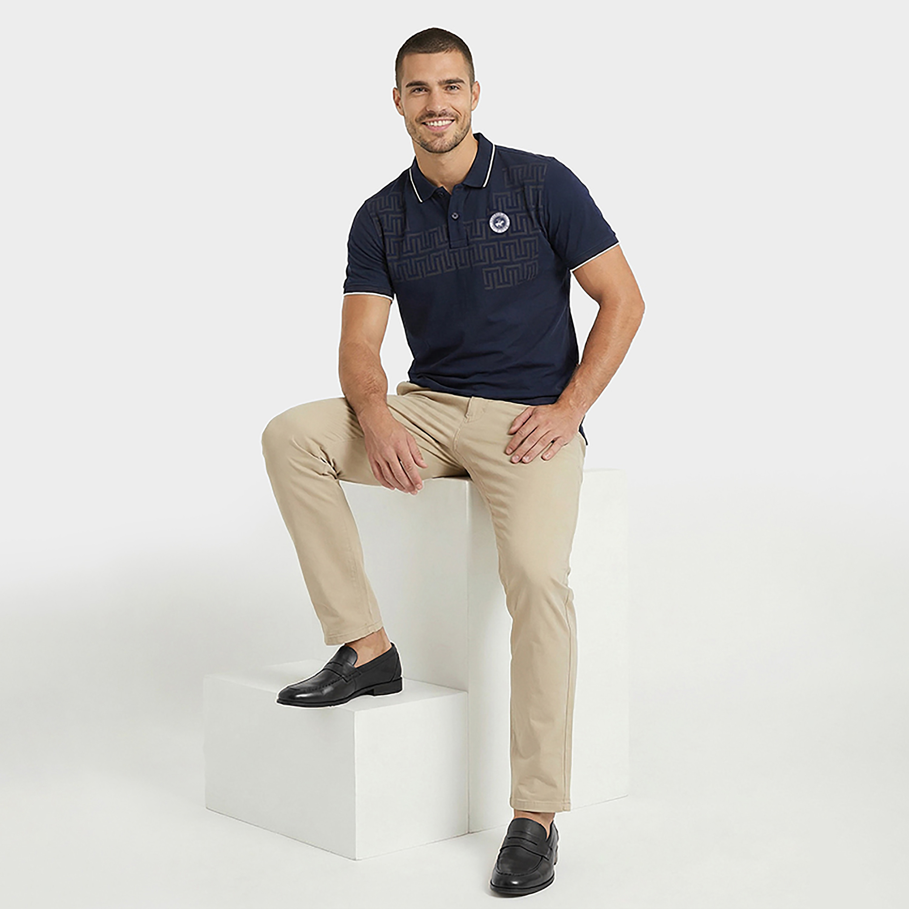 Beverly Hills Polo Club Printed Contrast Tipping Collar Short Sleeves Men's Polo T-Shirt-men-clothing-tshirtsandpolos-polos-image-2