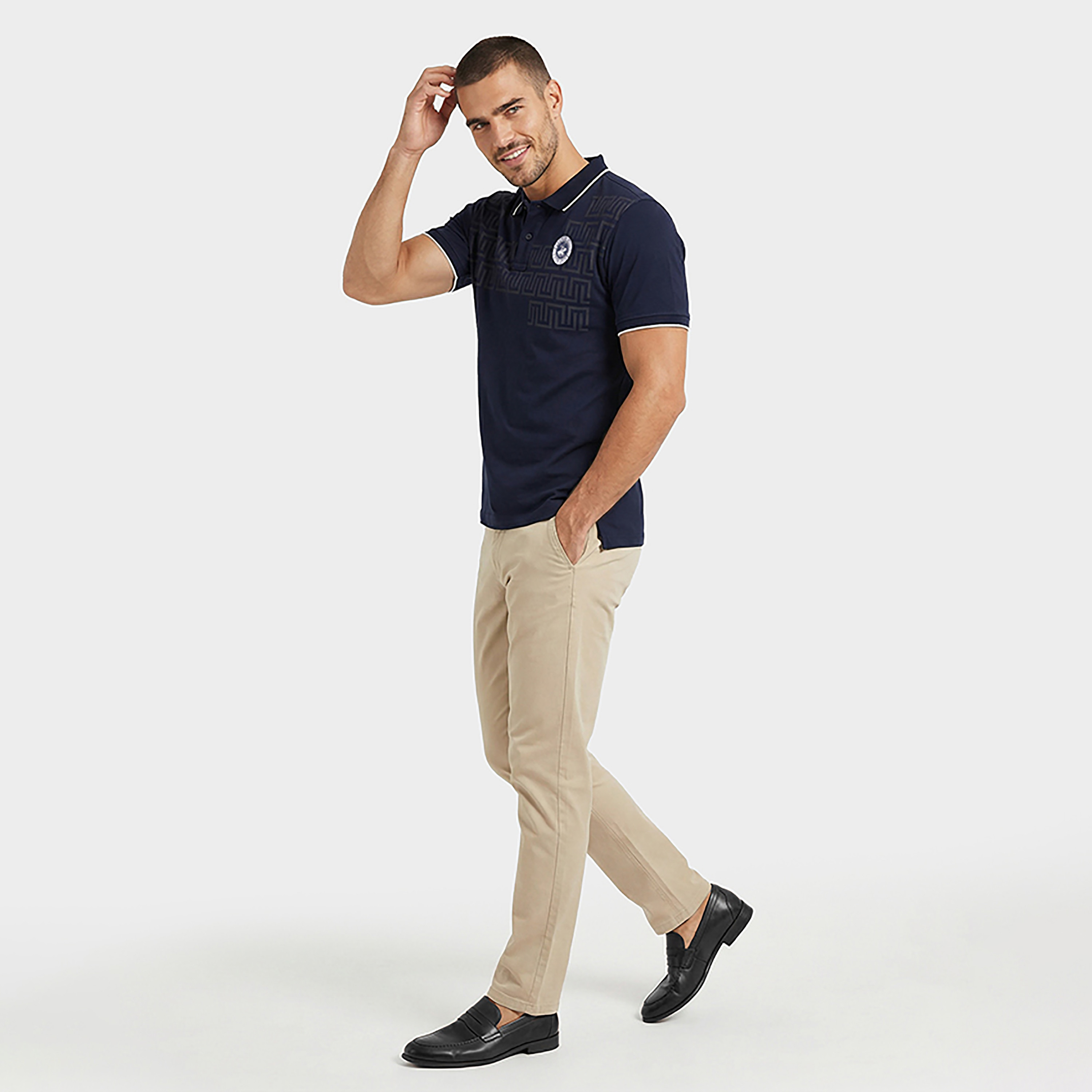 Beverly Hills Polo Club Printed Contrast Tipping Collar Short Sleeves Men's Polo T-Shirt-men-clothing-tshirtsandpolos-polos-image-3