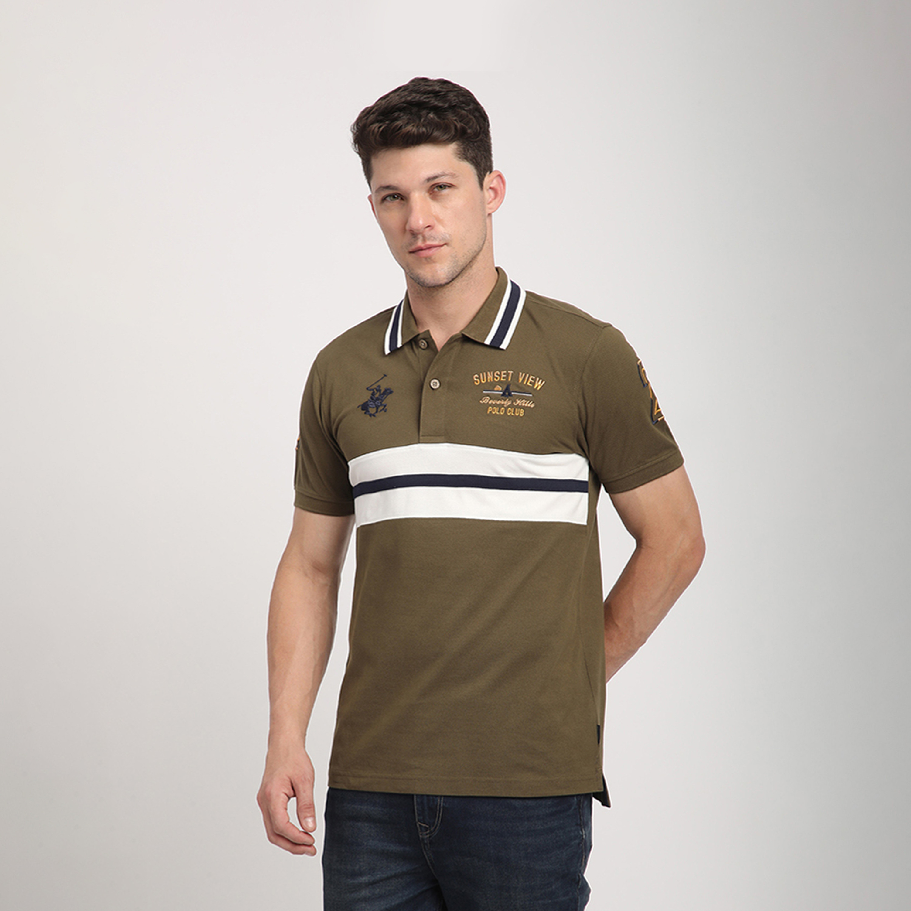 بيفرلي هيلز بولو كلوب-  تي شيرت بولو بأكمام قصيرة وياقة وشعار مطرز-men-clothing-tshirtsandpolos-polos-image-2