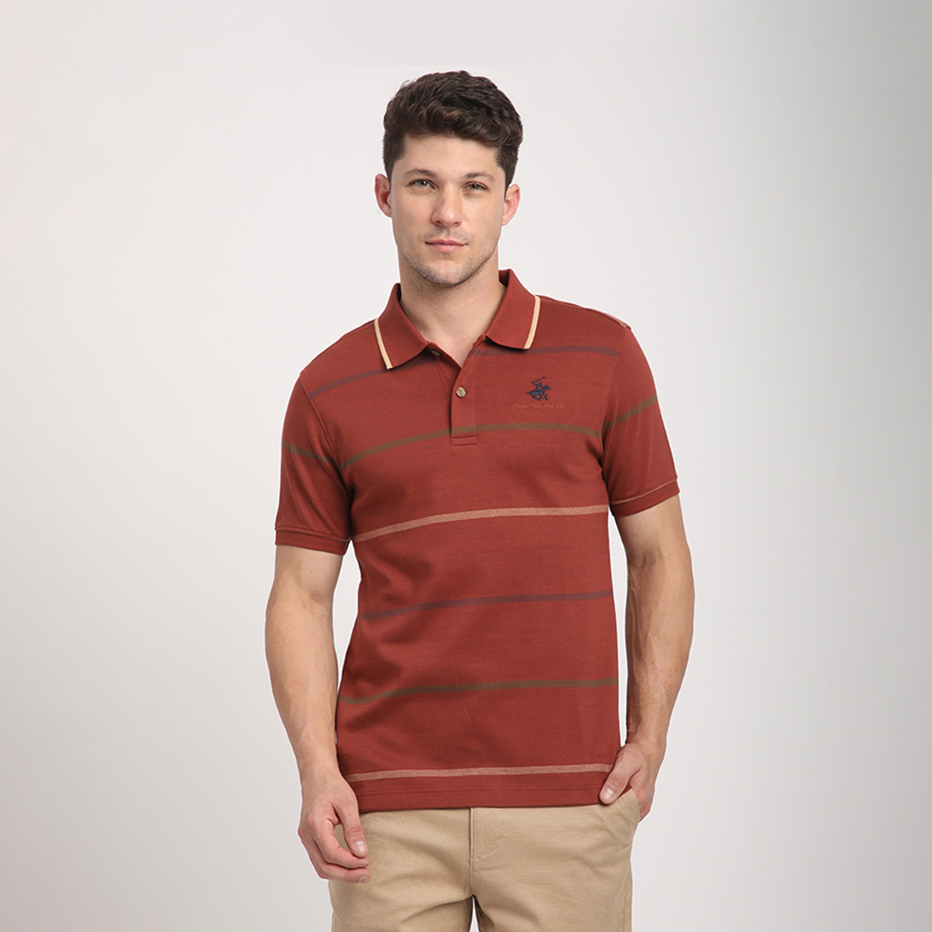 بيفرلي هيلز بولو كلوب-  تي شيرت بولو بأكمام قصيرة وياقة وخطوط-men-clothing-tshirtsandpolos-polos-image-1