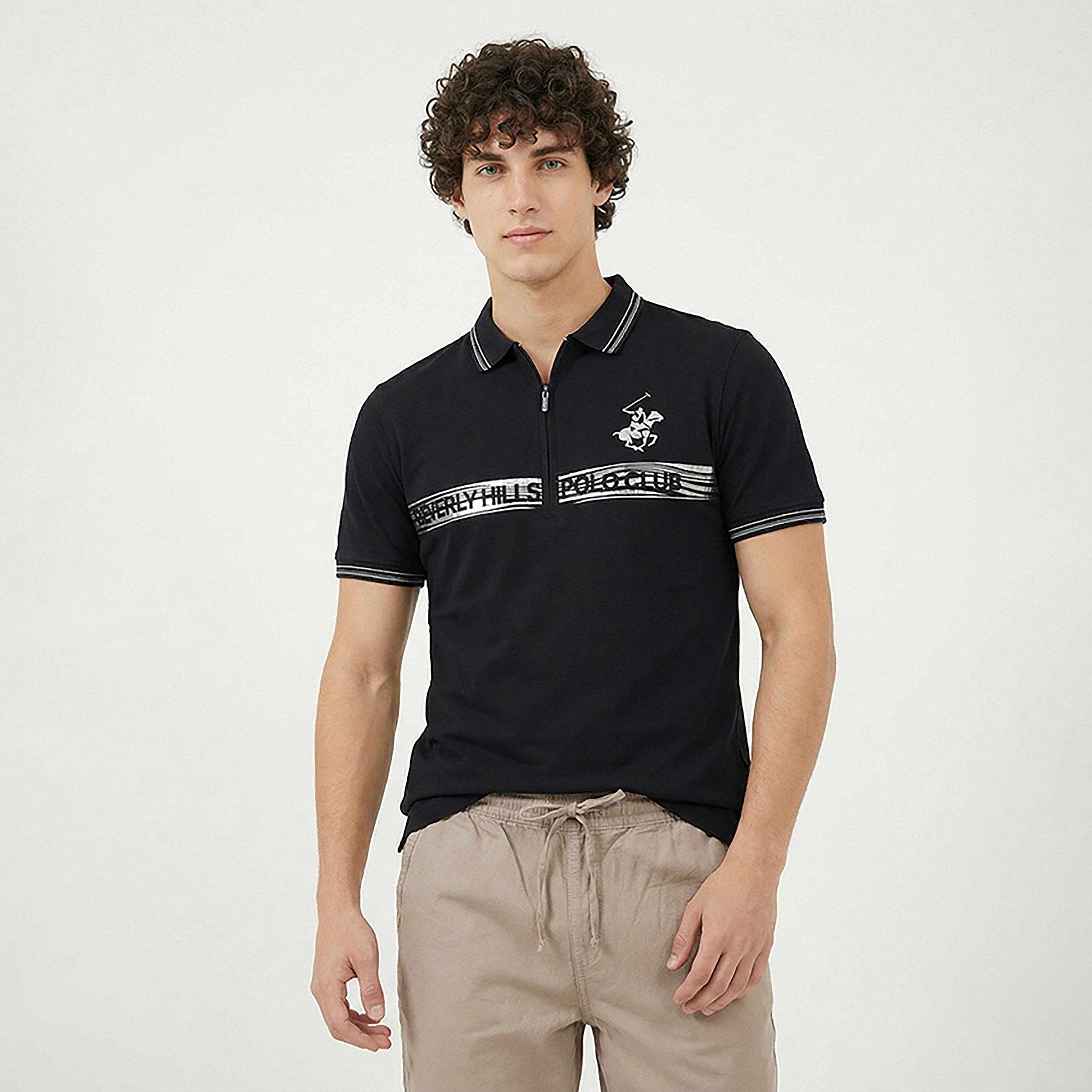 تيشيرت بولو رجالي مطبوع عليه شعار بأكمام قصيرة من بيفرلي هيلز بولو كلوب-men-clothing-tshirtsandpolos-polos-image-1