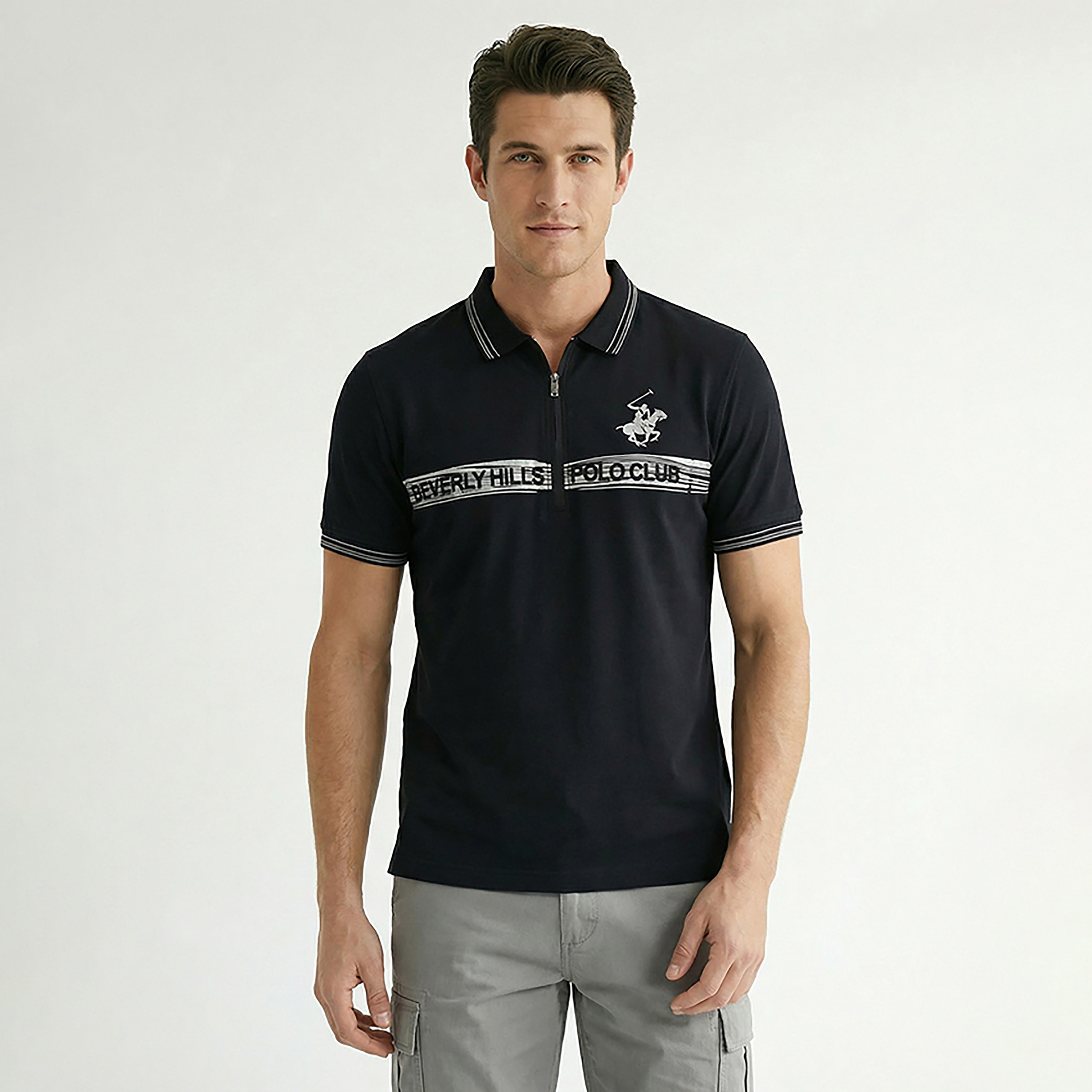 تيشيرت بولو رجالي مطبوع عليه شعار بأكمام قصيرة من بيفرلي هيلز بولو كلوب-men-clothing-tshirtsandpolos-polos-image-5
