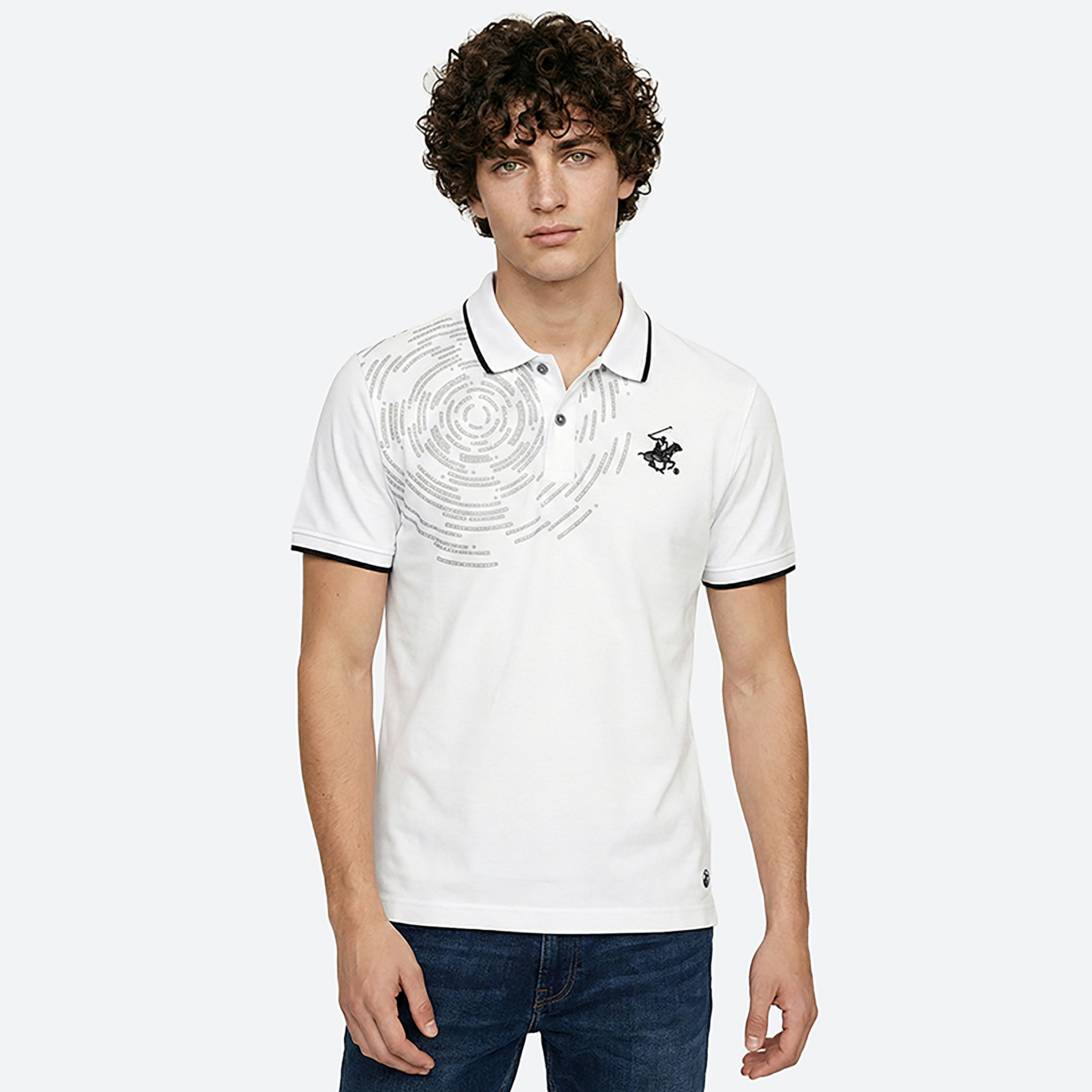 تي شيرت بولو رجالي بأكمام قصيرة وياقة مطبوعة من بيفرلي هيلز بولو كلوب-men-clothing-tshirtsandpolos-polos-image-1