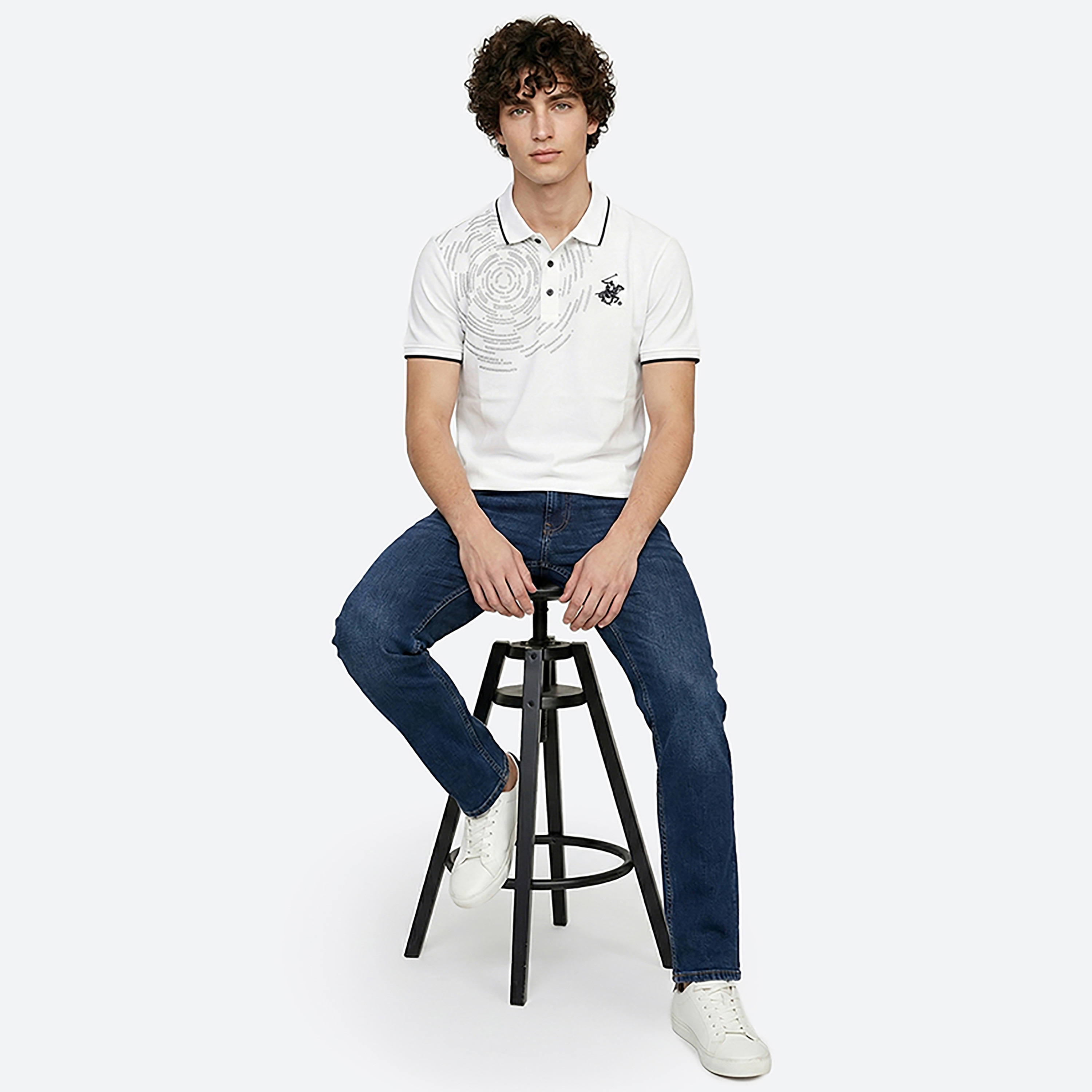 Beverly Hills Polo Club Printed Collared Short Sleeves Men's Polo T-Shirt-men-clothing-tshirtsandpolos-polos-image-2