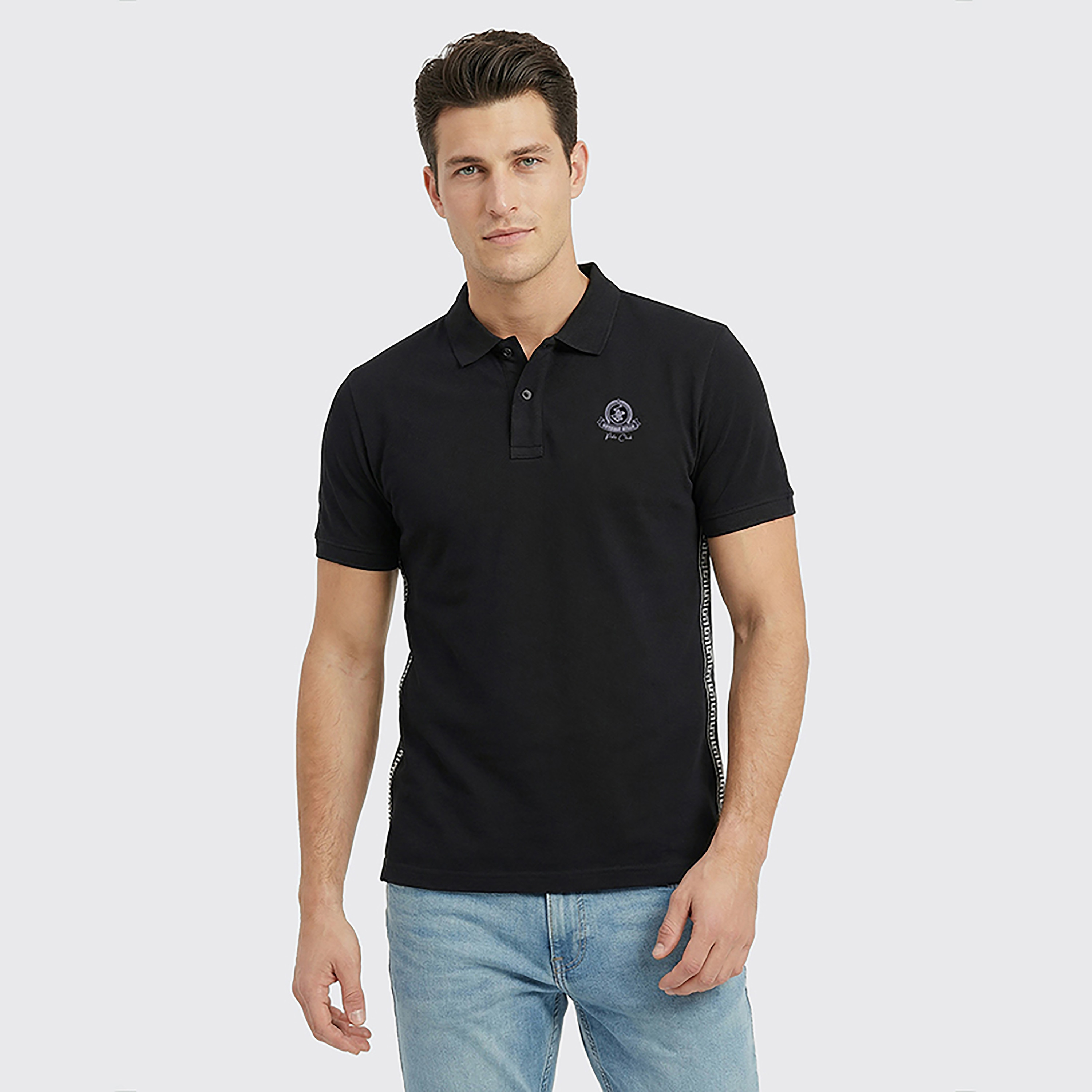 تي شيرت بولو رجالي سادة بأكمام قصيرة وياقة من بيفرلي هيلز بولو كلوب-men-clothing-tshirtsandpolos-polos-image-1
