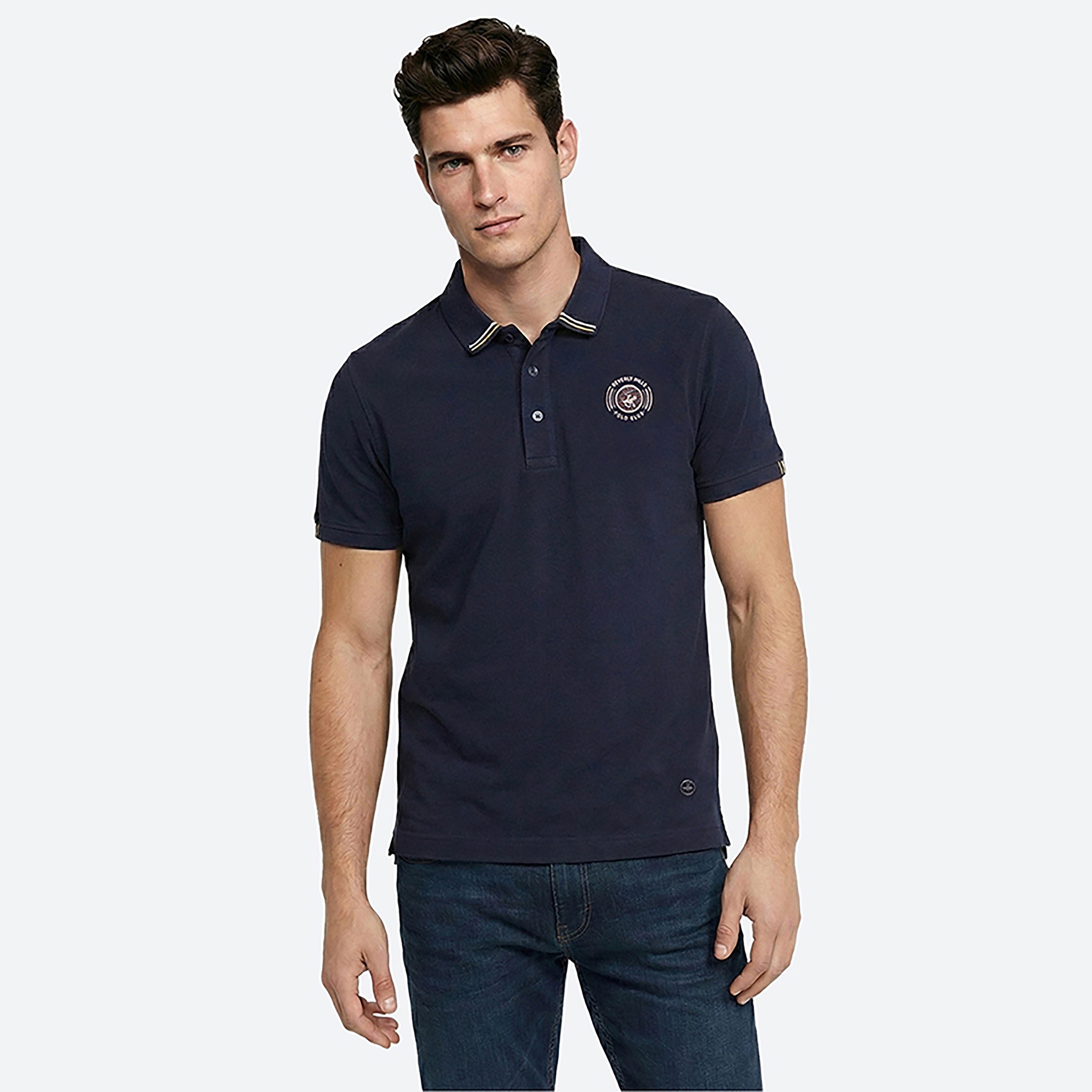 Beverly Hills Polo Club Plain Collared Short Sleeves Men's Polo T-Shirt-men-clothing-tshirtsandpolos-polos-image-1