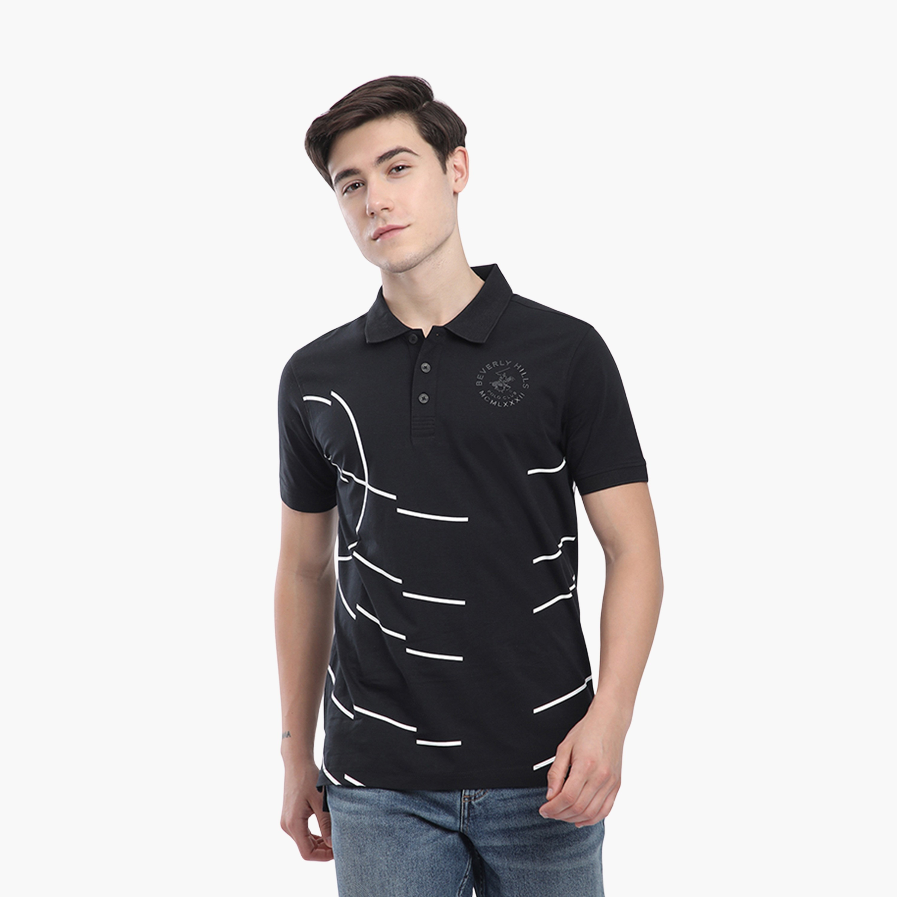 Beverly Hills Polo Club Printed Collared Short Sleeves Polo T-shirt-men-clothing-tshirtsandpolos-polos-image-1