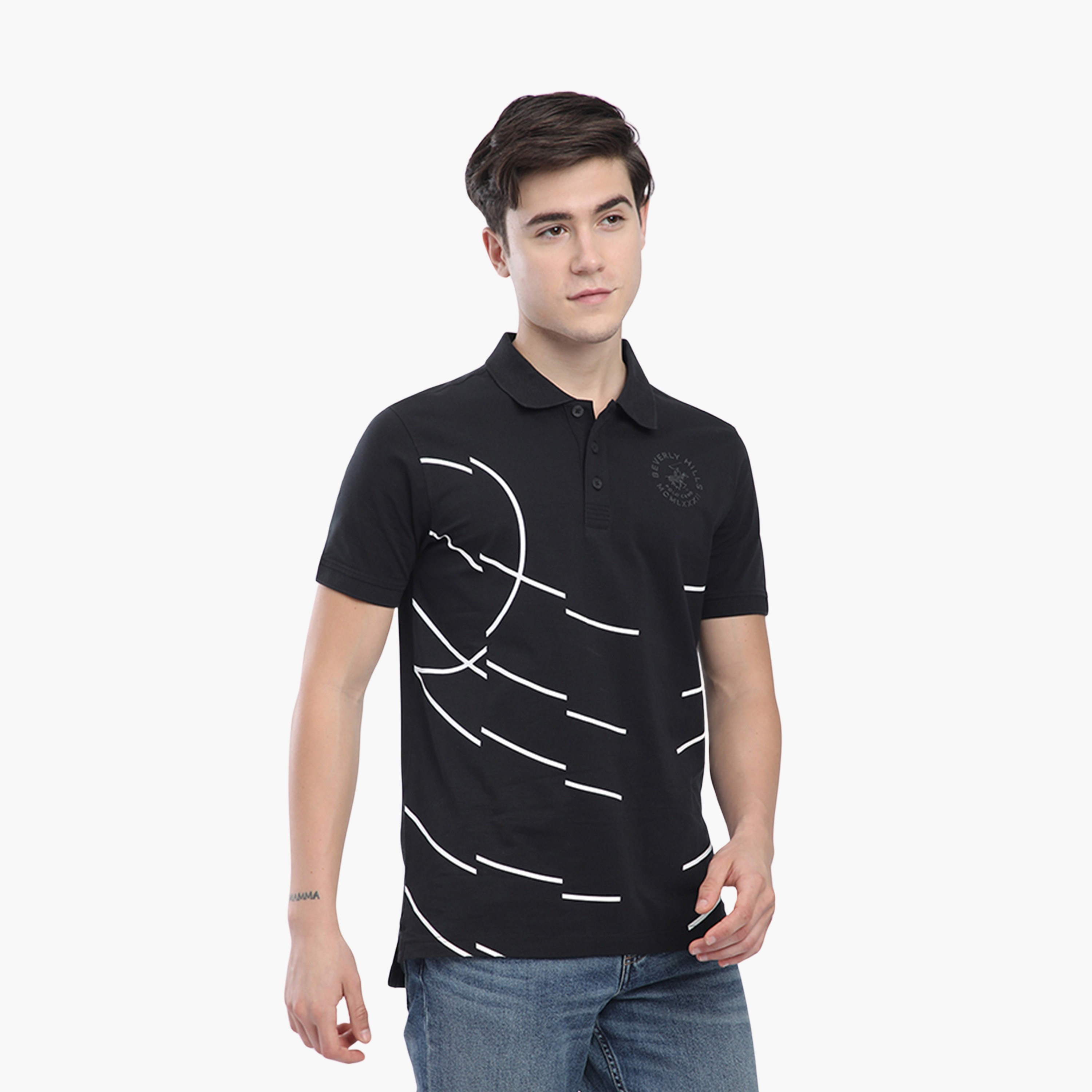 بيفرلي هيلز بولو كلوب- تي شيرت بولو مطبوع بياقة وأكمام قصيرة-men-clothing-tshirtsandpolos-polos-image-3