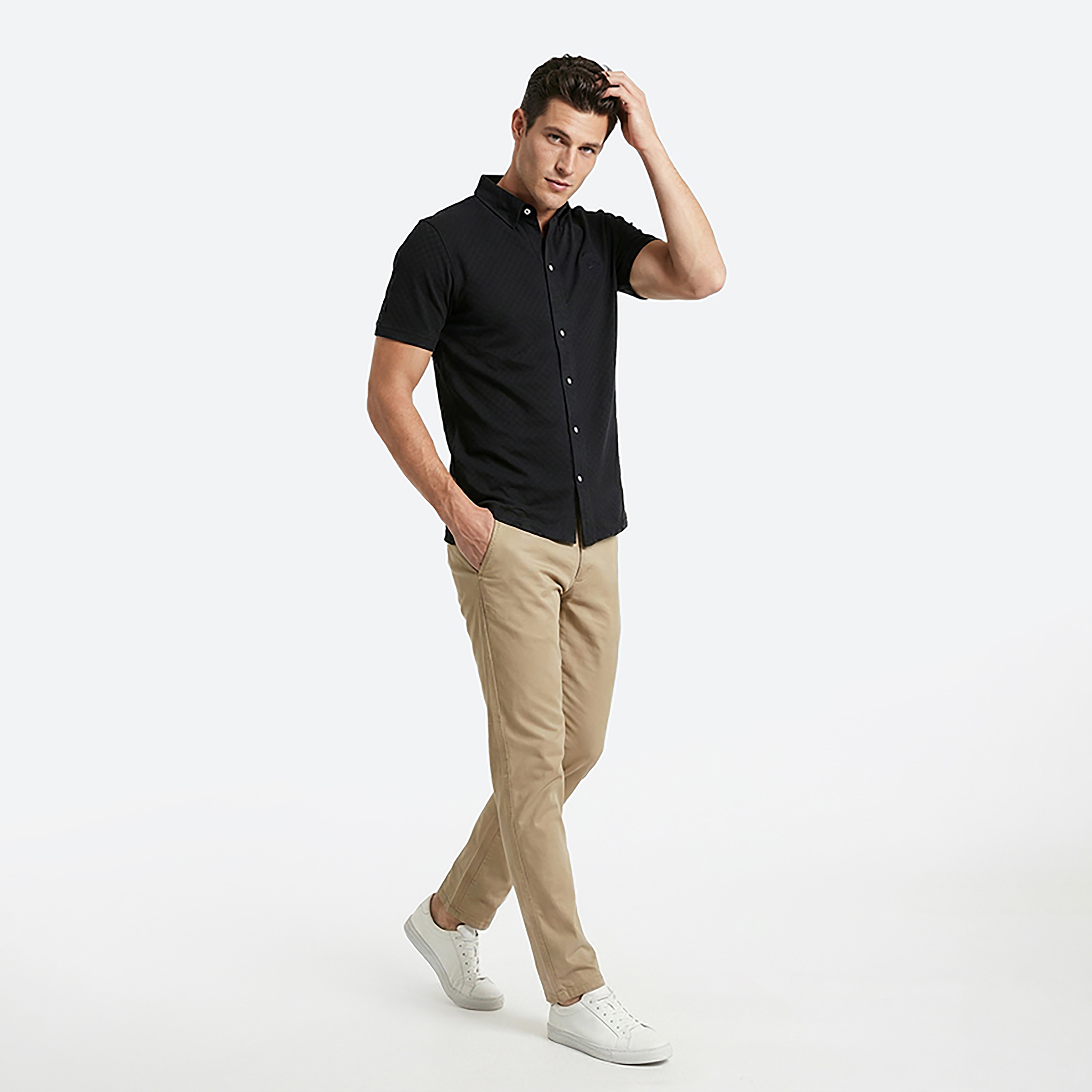 قميص رجالي بأكمام قصيرة وياقة كلاسيكية وقماش بارز من بيفرلي هيلز بولو كلوب-men-clothing-shirts-image-3
