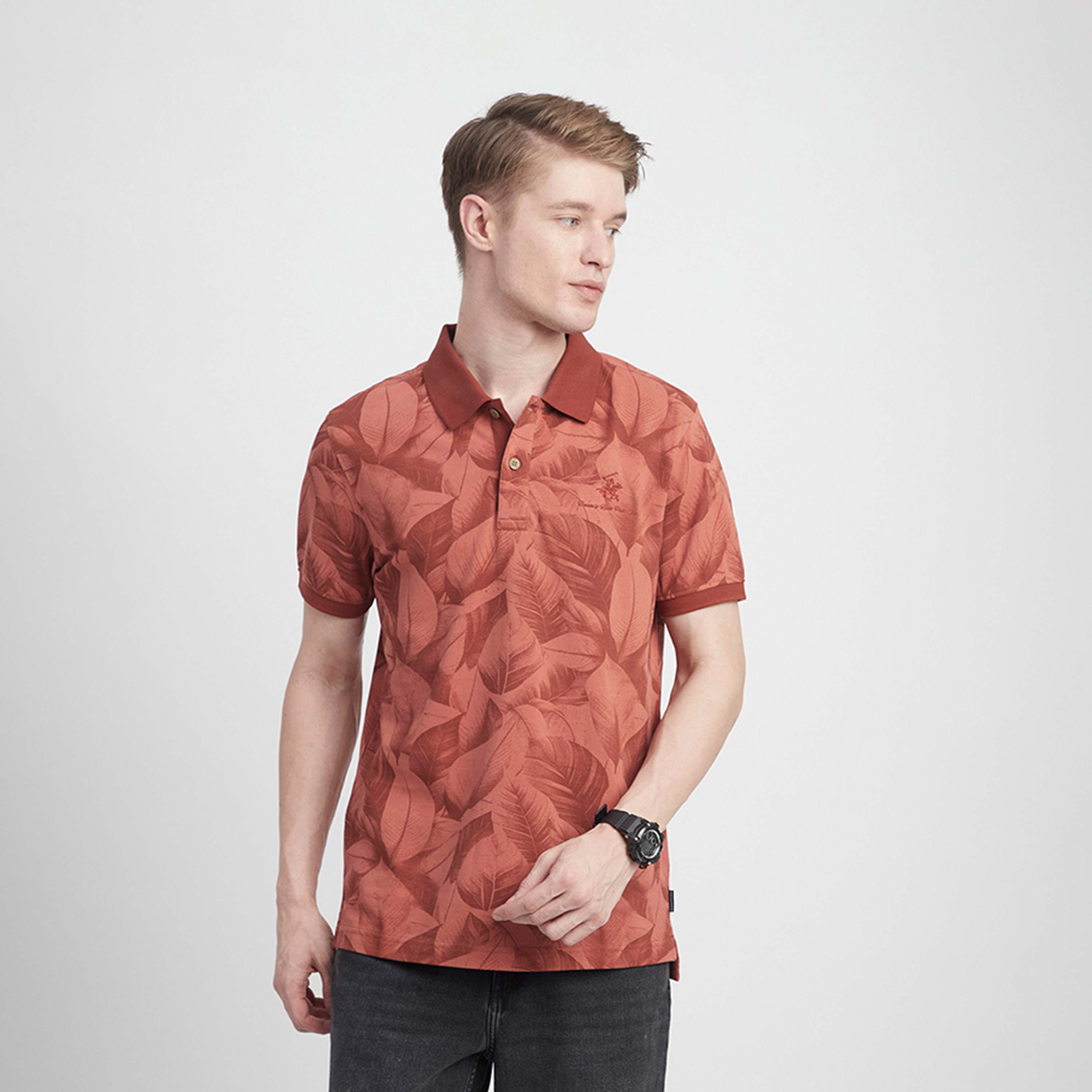 بيفرلي هيلز بولو كلوب-  تي شيرت بولو مطبوع بياقة وأكمام قصيرة-men-clothing-tshirtsandpolos-polos-image-1