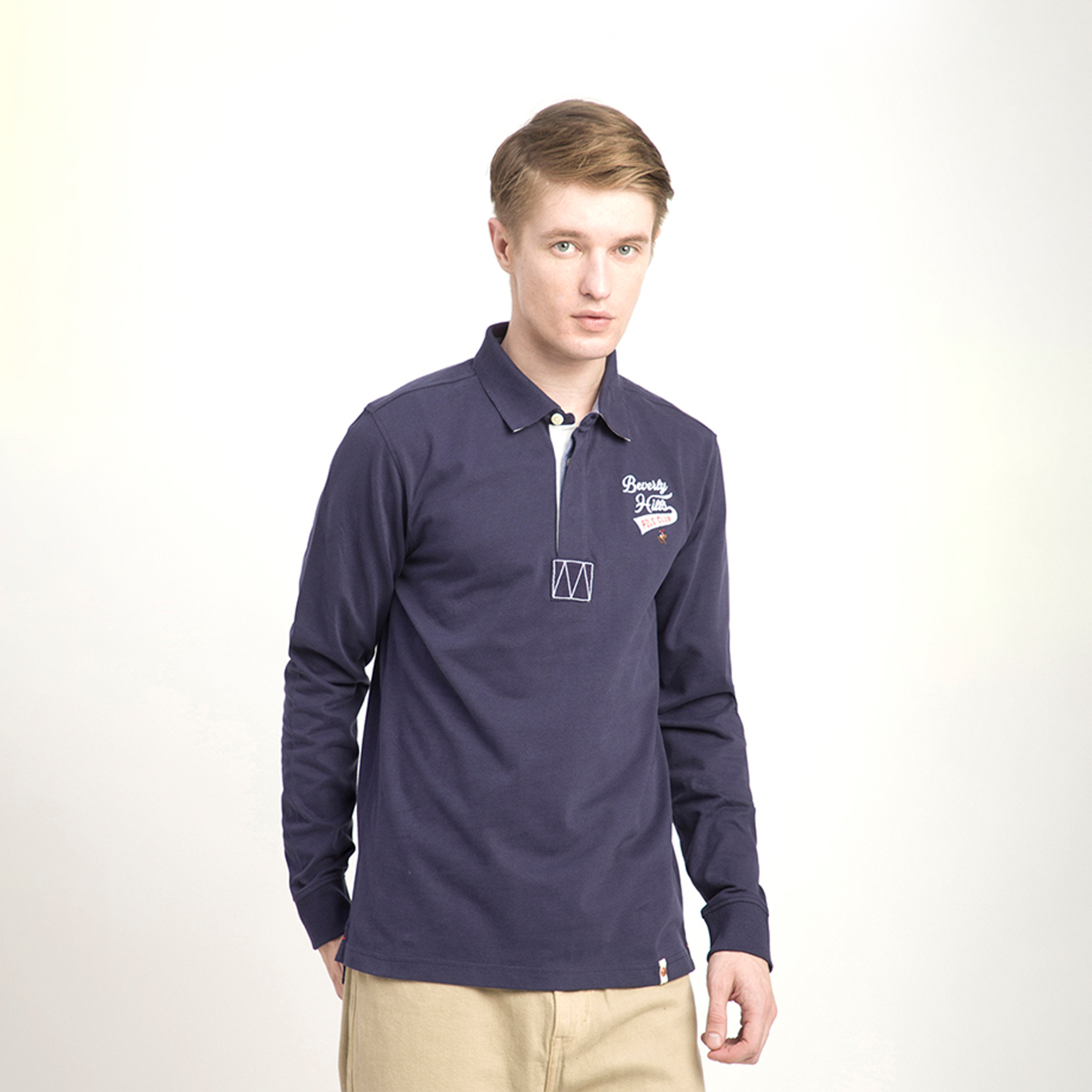 Beverly Hills Polo Club Logo Collared Long Sleeves Polo T-shirt-men-clothing-tshirtsandpolos-polos-image-1