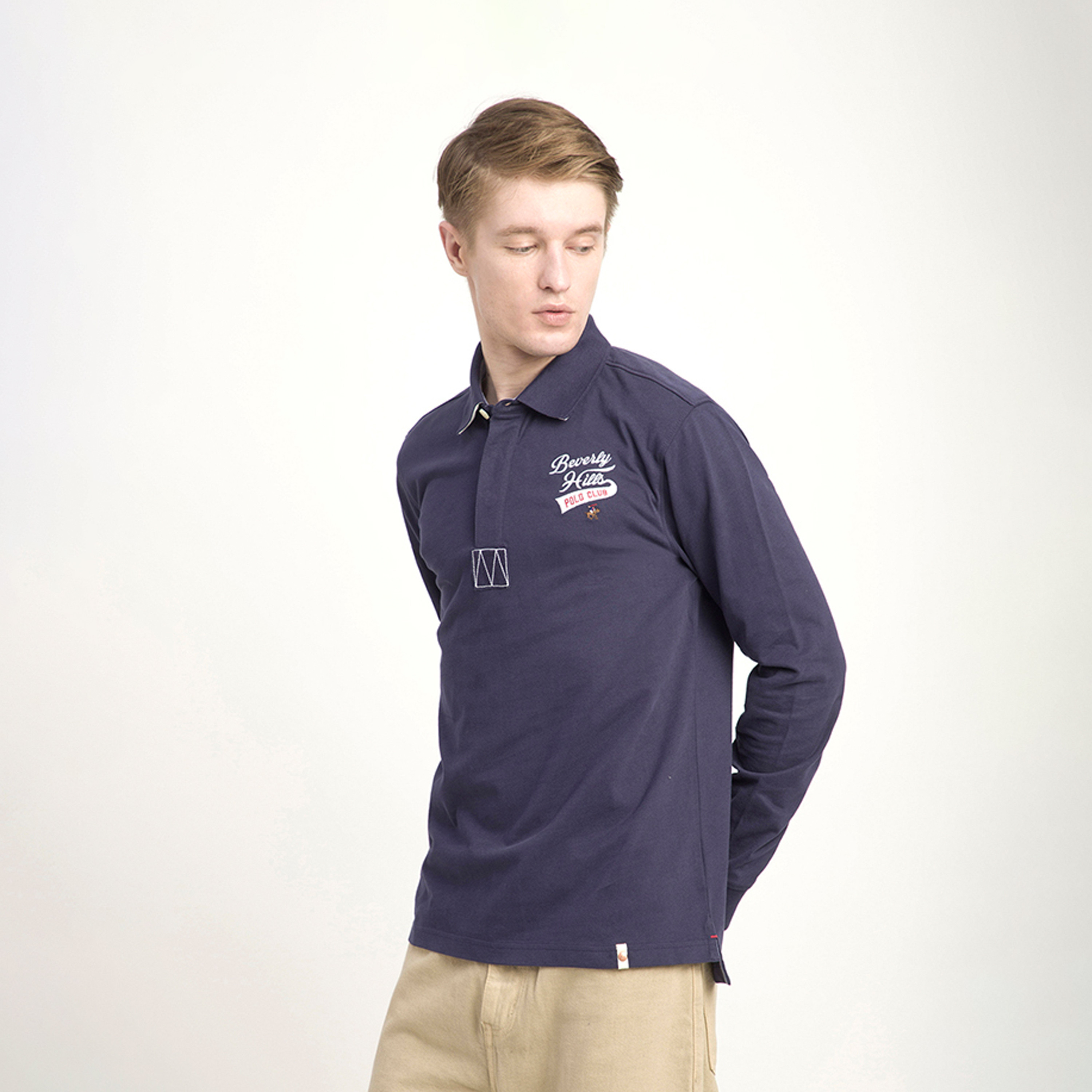 بيفرلي هيلز بولو كلوب-  تي شيرت بولو بياقة وأكمام طويلة بشعار-men-clothing-tshirtsandpolos-polos-image-2