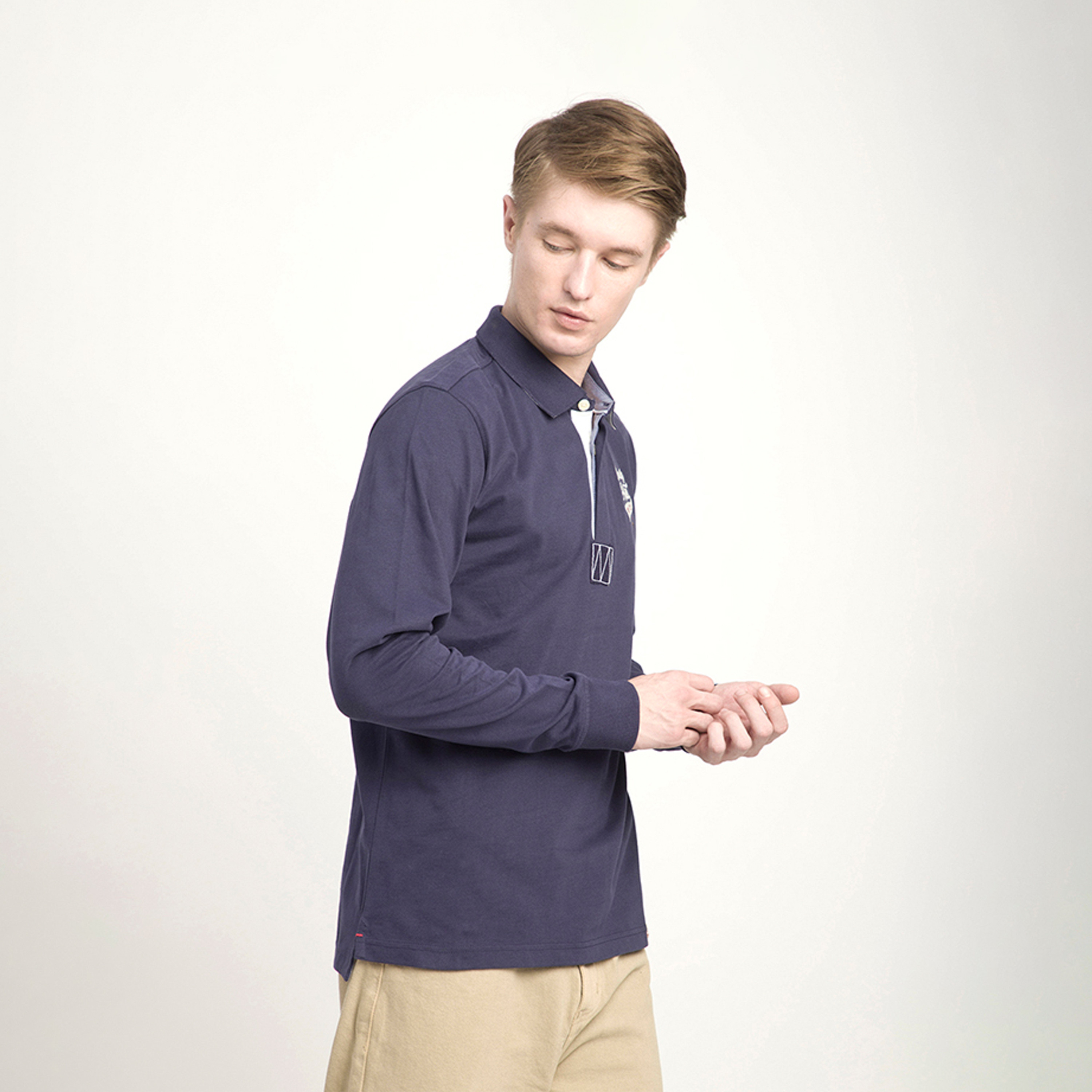 بيفرلي هيلز بولو كلوب-  تي شيرت بولو بياقة وأكمام طويلة بشعار-men-clothing-tshirtsandpolos-polos-image-3