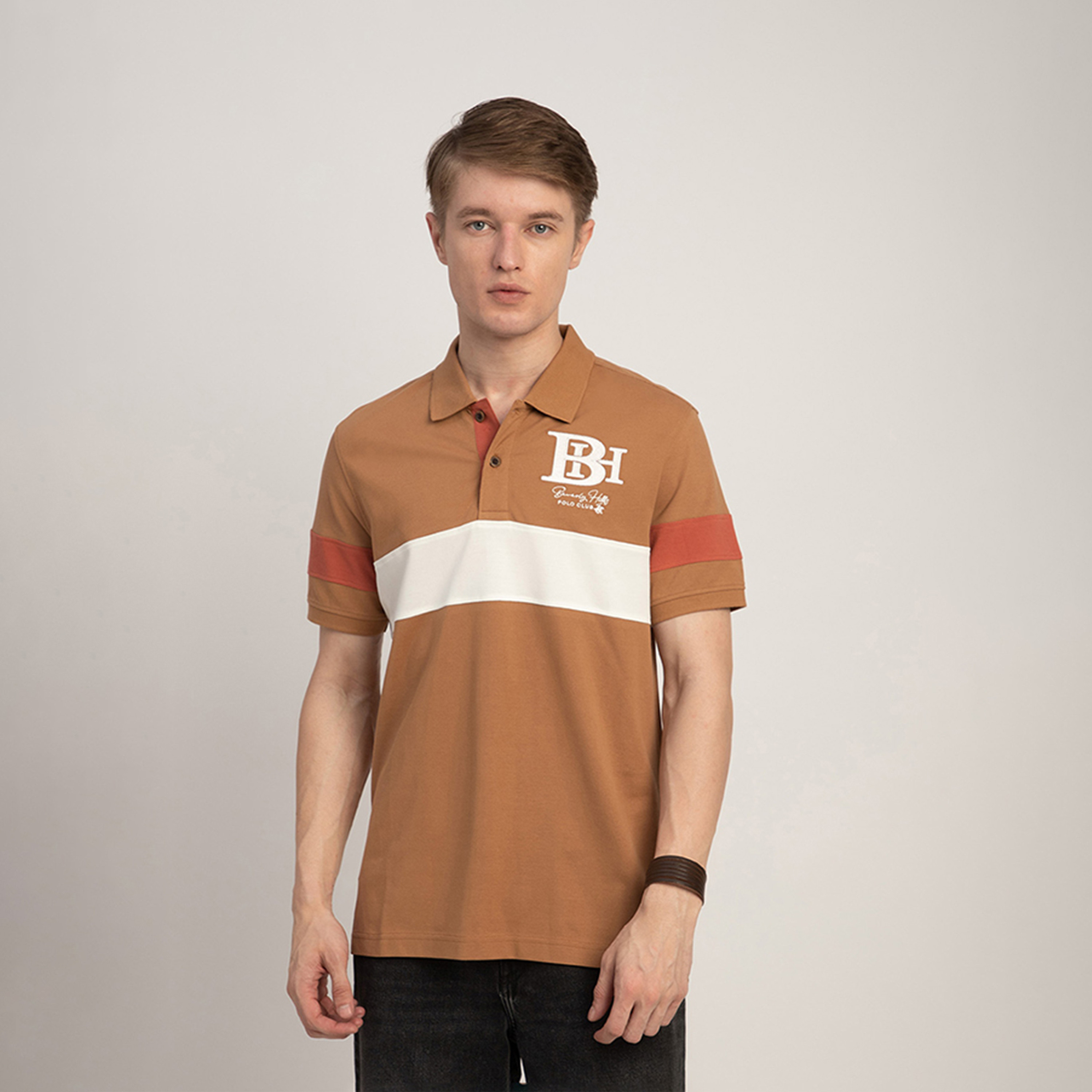 بيفرلي هيلز بولو كلوب-  تي شيرت بولو بأكمام قصيرة وياقة وشعار مطرز-men-clothing-tshirtsandpolos-polos-image-1
