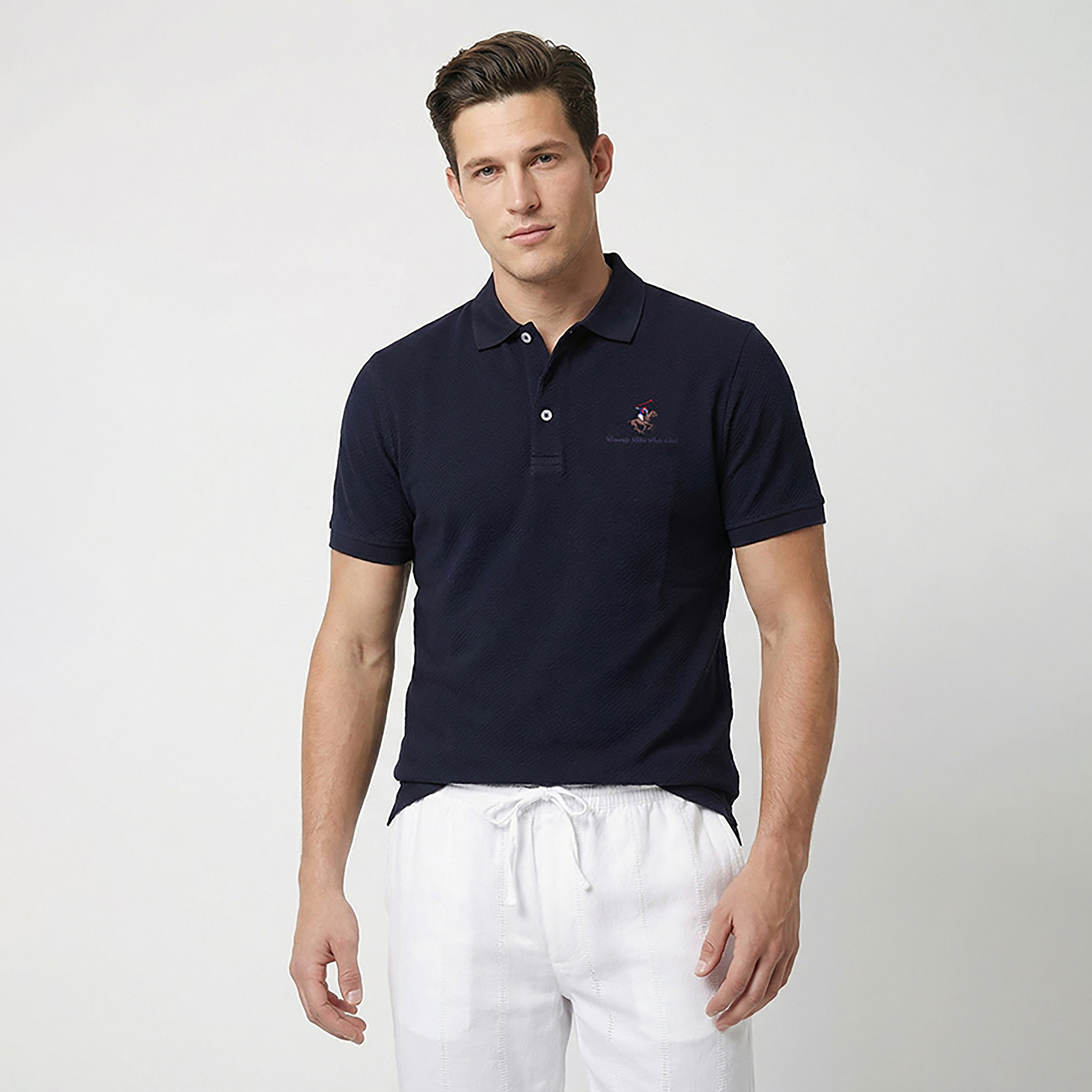 Beverly Hills Polo Club Plain Collared Short Sleeves Men's Polo T-Shirt-men-clothing-tshirtsandpolos-polos-image-1