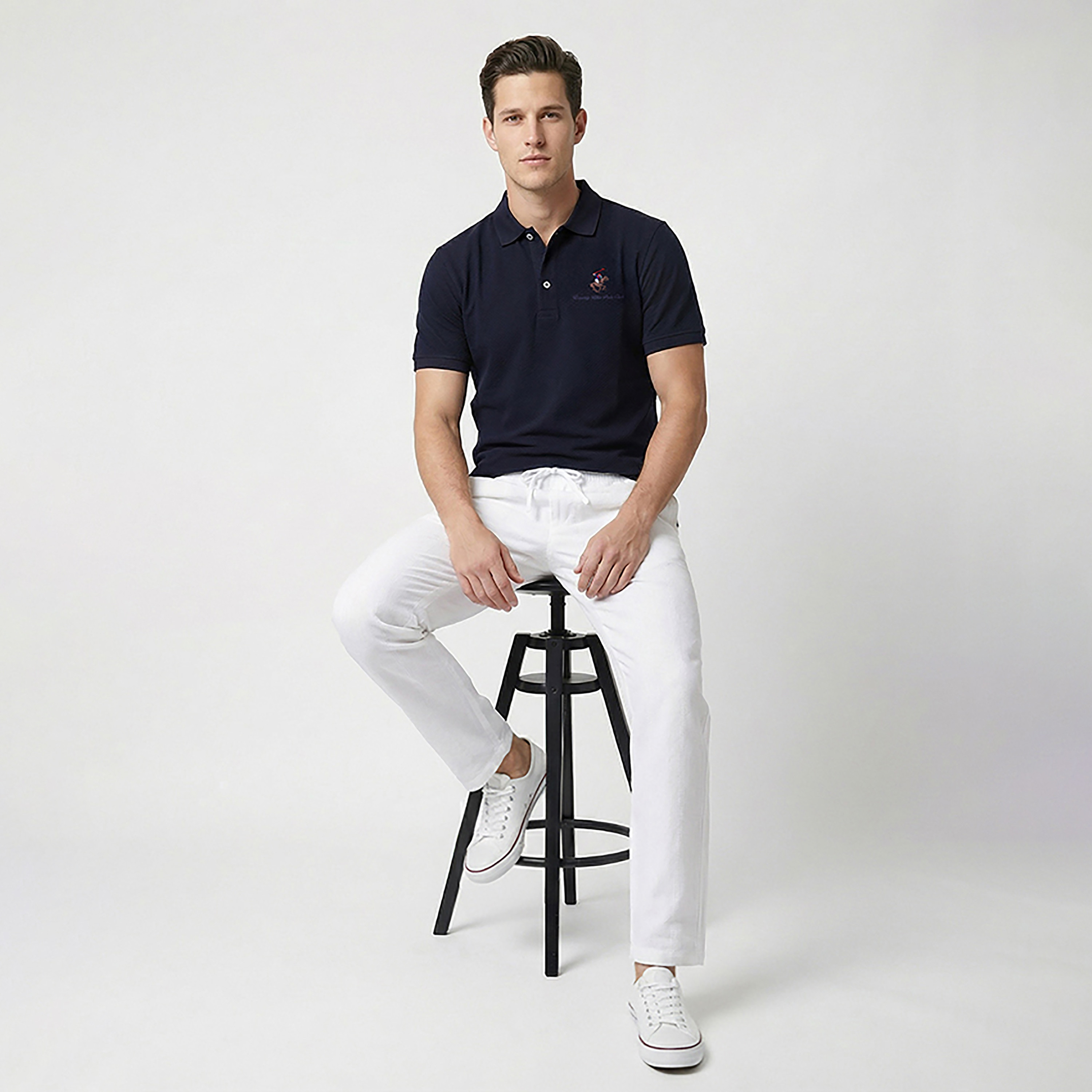 Beverly Hills Polo Club Plain Collared Short Sleeves Men's Polo T-Shirt-men-clothing-tshirtsandpolos-polos-image-2